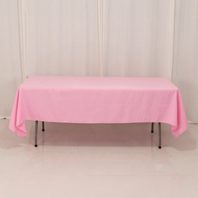 Premium Pink Polyester Rectangular Tablecloth