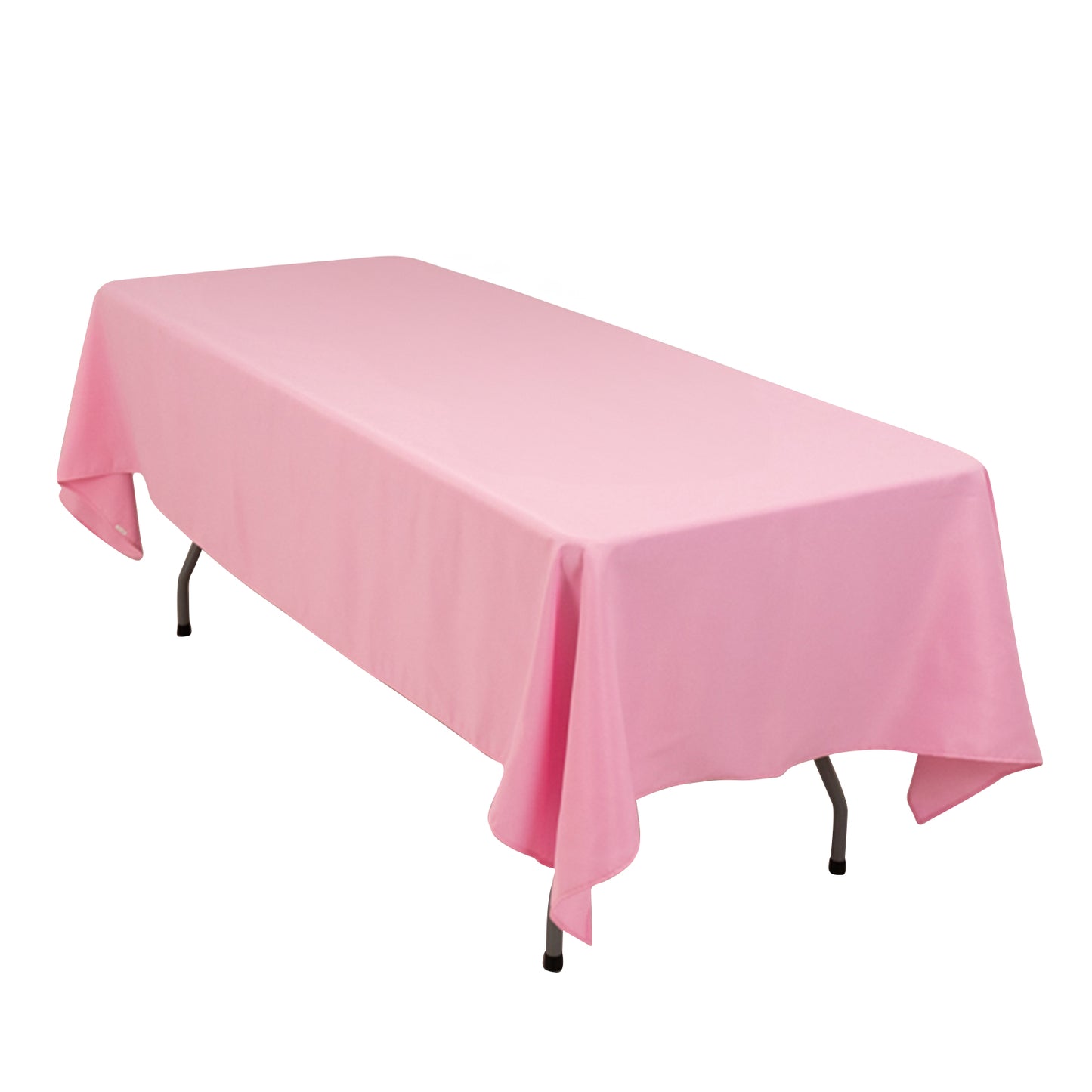60"x102" Pink Premium Polyester Rectangular Tablecloth - 220GSM