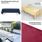 60"x102" Navy Blue Seamless Premium Polyester Rectangular Tablecloth - 220GSM