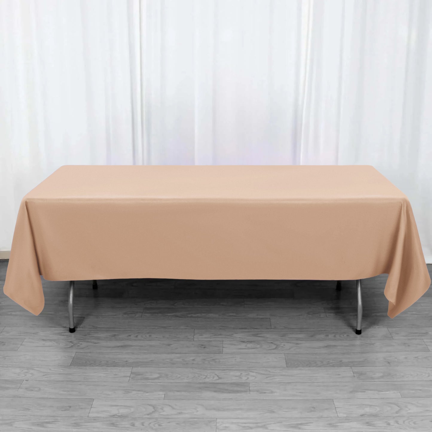 60"x102" Nude Premium Polyester Rectangular Tablecloth - 220GSM