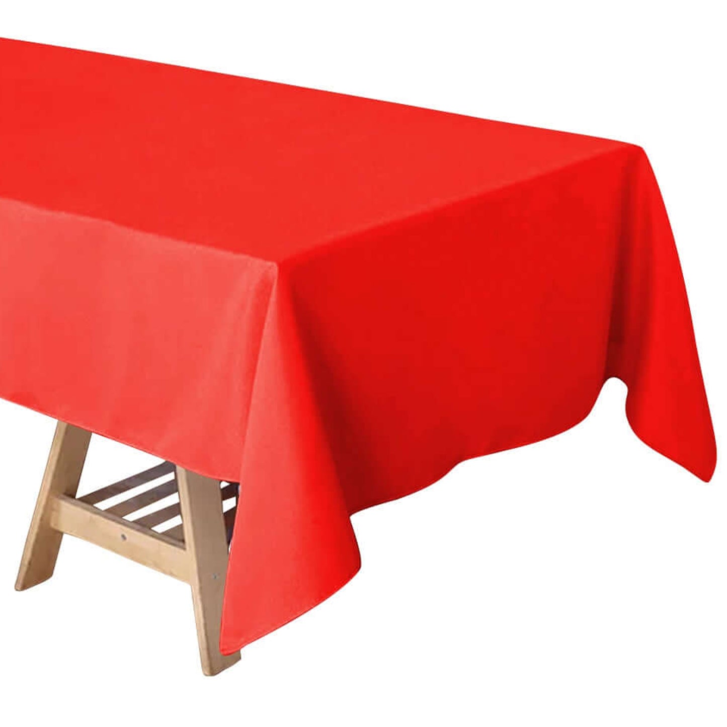 Red Polyester Tablecloth 60 Inch x 102 Inch Rectangular 