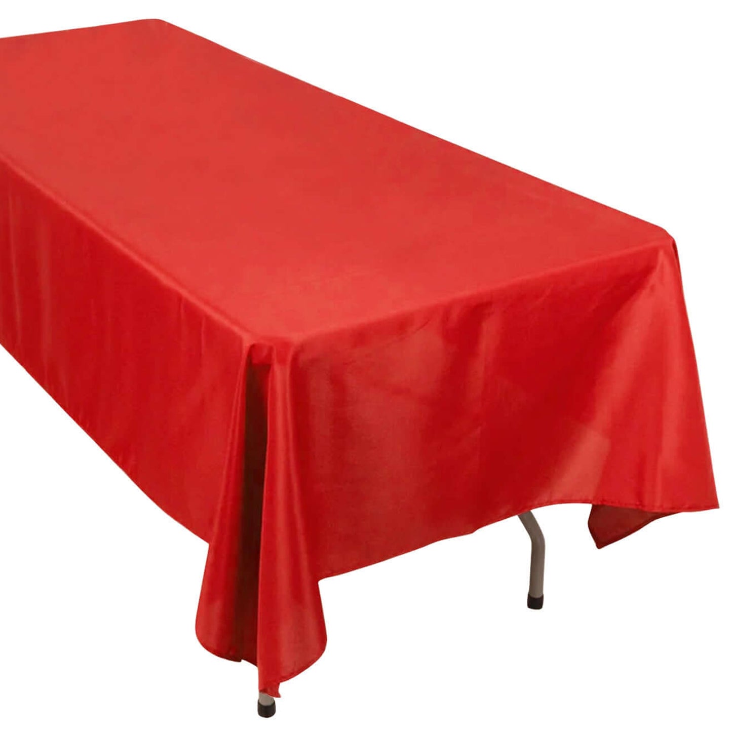 60"x102" Red Premium Polyester Rectangular Tablecloth - 220GSM