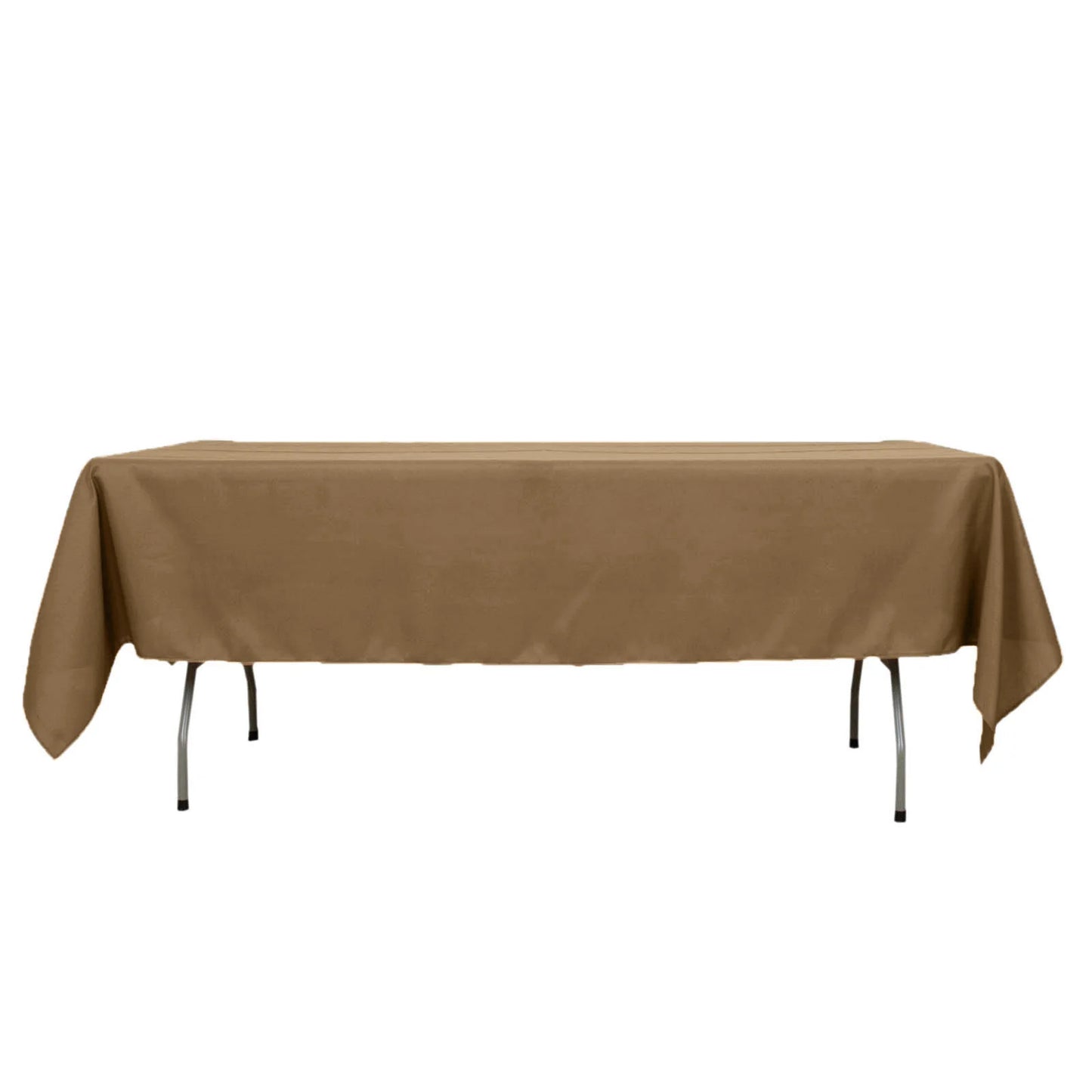 60"x102" Taupe Polyester Rectangular Tablecloth