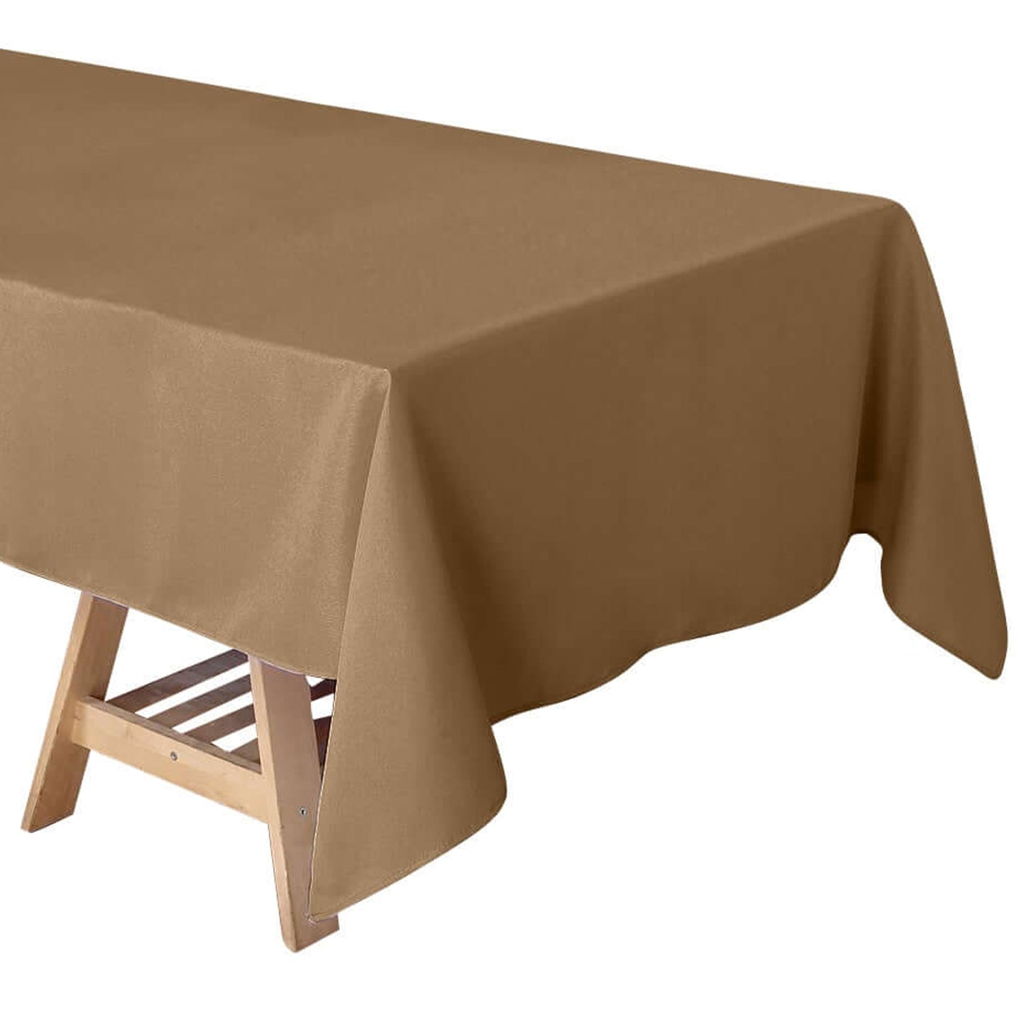 60"x102" Taupe Polyester Rectangular Tablecloth