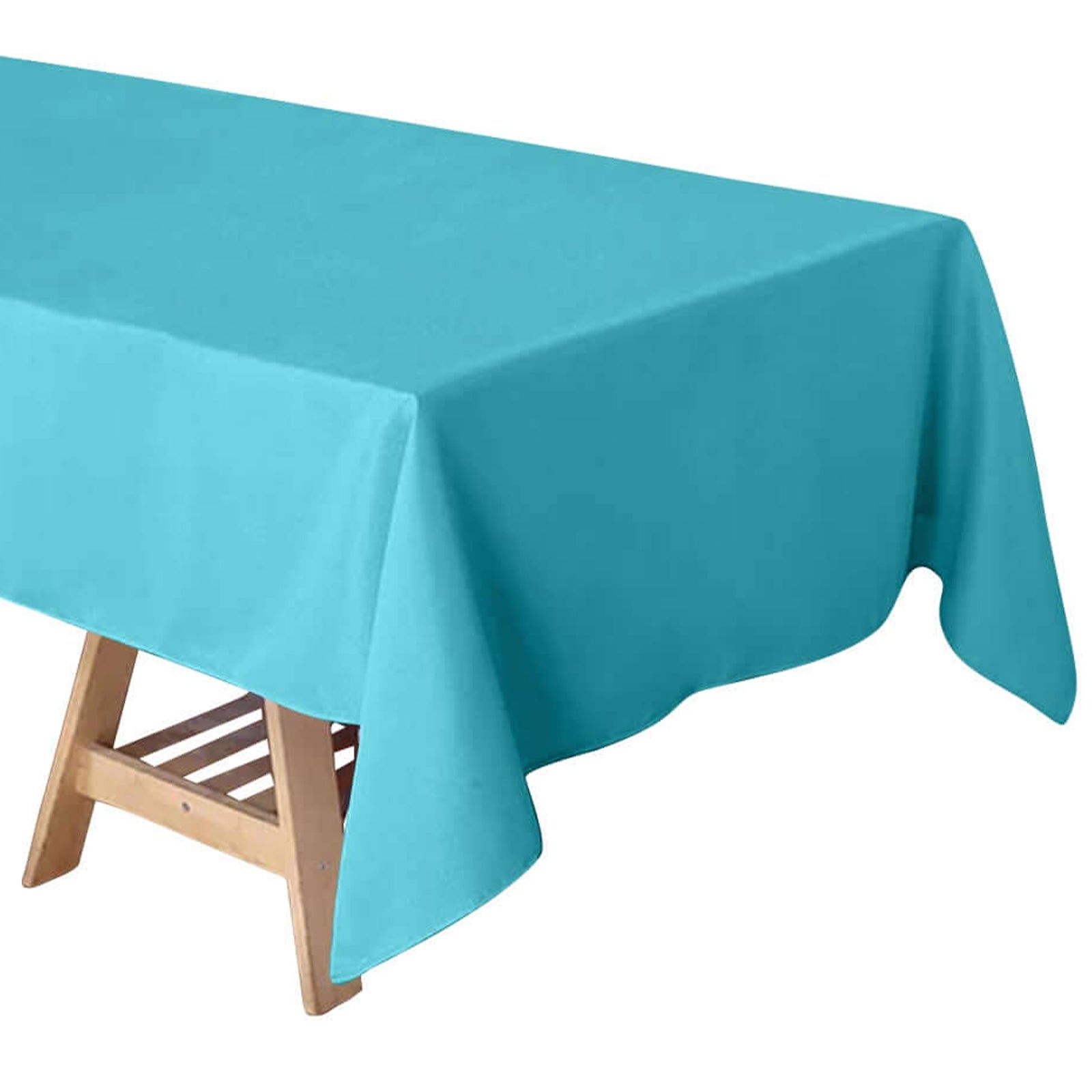 Polyester Rectangular Tablecloth 60 Inch x 102 Inch In Turquoise