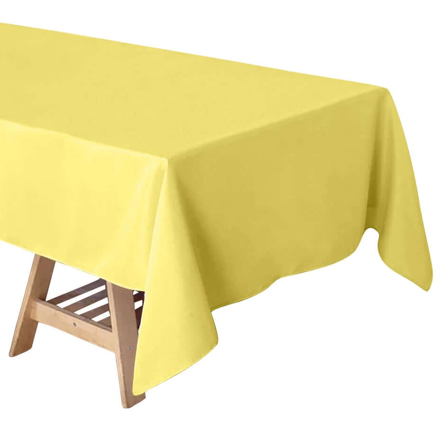 60inch x 102inch Yellow Polyester Rectangular Tablecloth