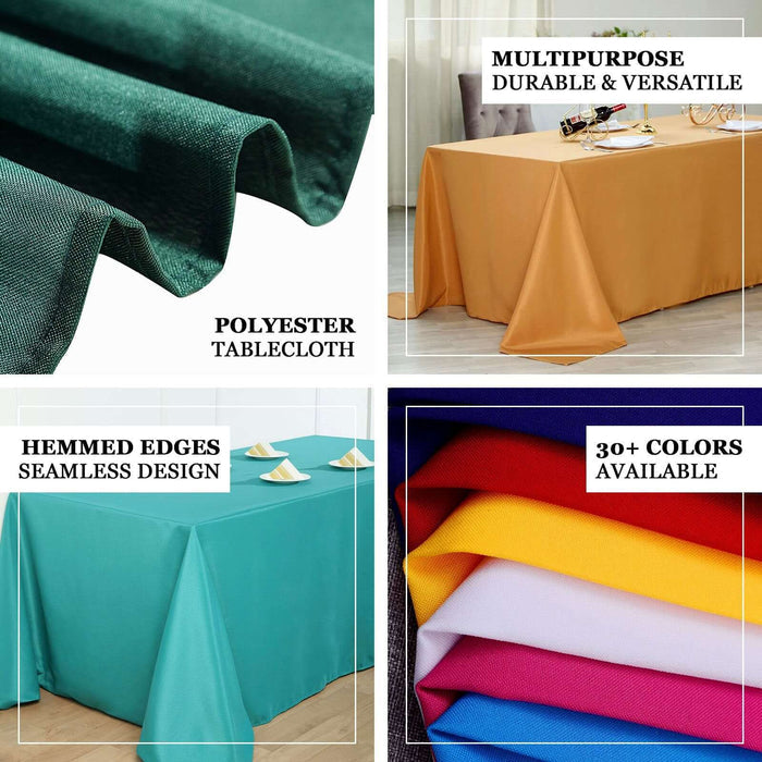 60"x102" Light Blue Seamless Polyester Rectangular Tablecloth