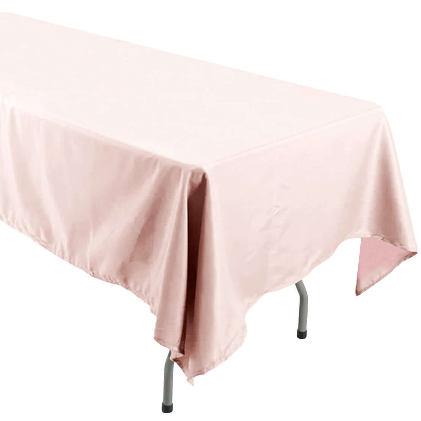 60 Inch x 126 Inch Blush Rose Gold Polyester Rectangular Tablecloth Seamless