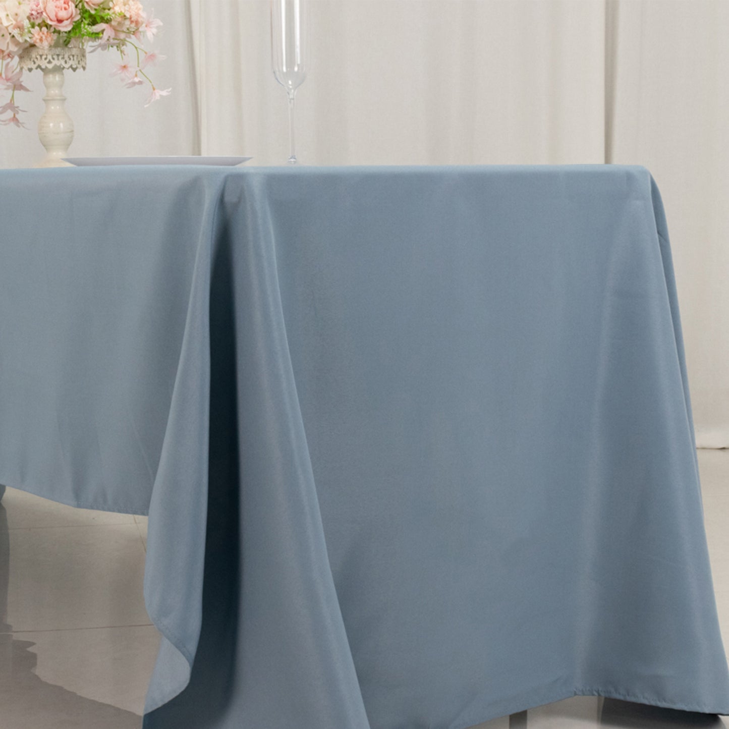 60"x126" Dusty Blue Premium Polyester Rectangular Tablecloth - 220GSM