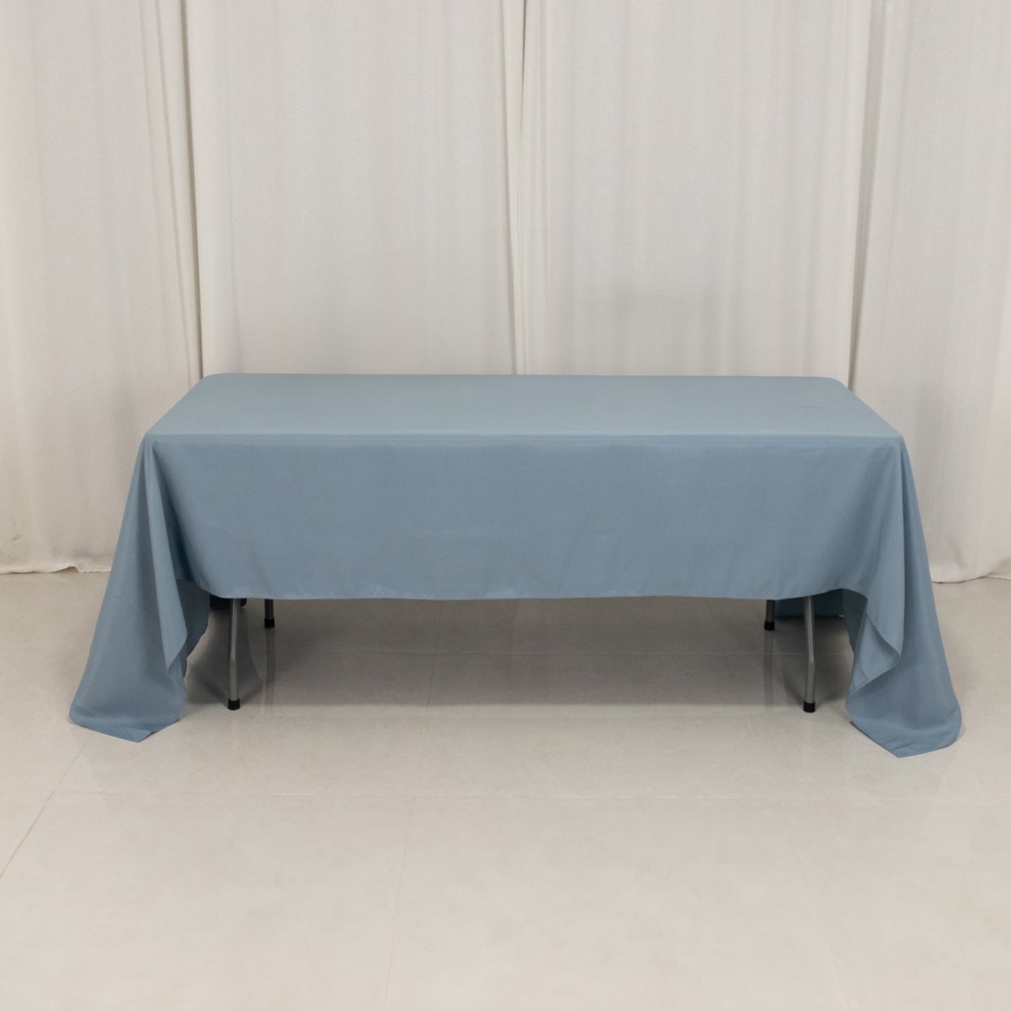 60"x126" Dusty Blue Premium Polyester Rectangular Tablecloth - 220GSM