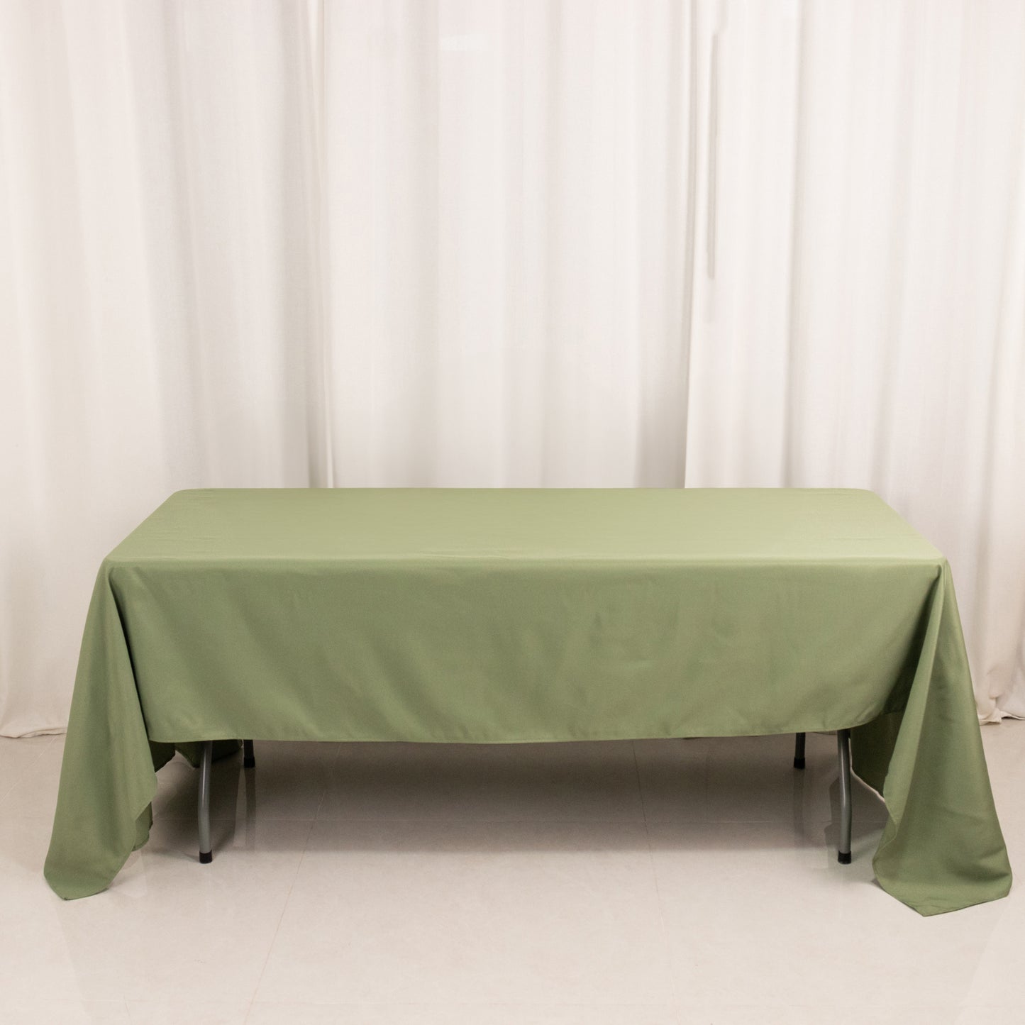 60"x126" Dusty Sage Green Premium Polyester Rectangular Tablecloth - 220GSM