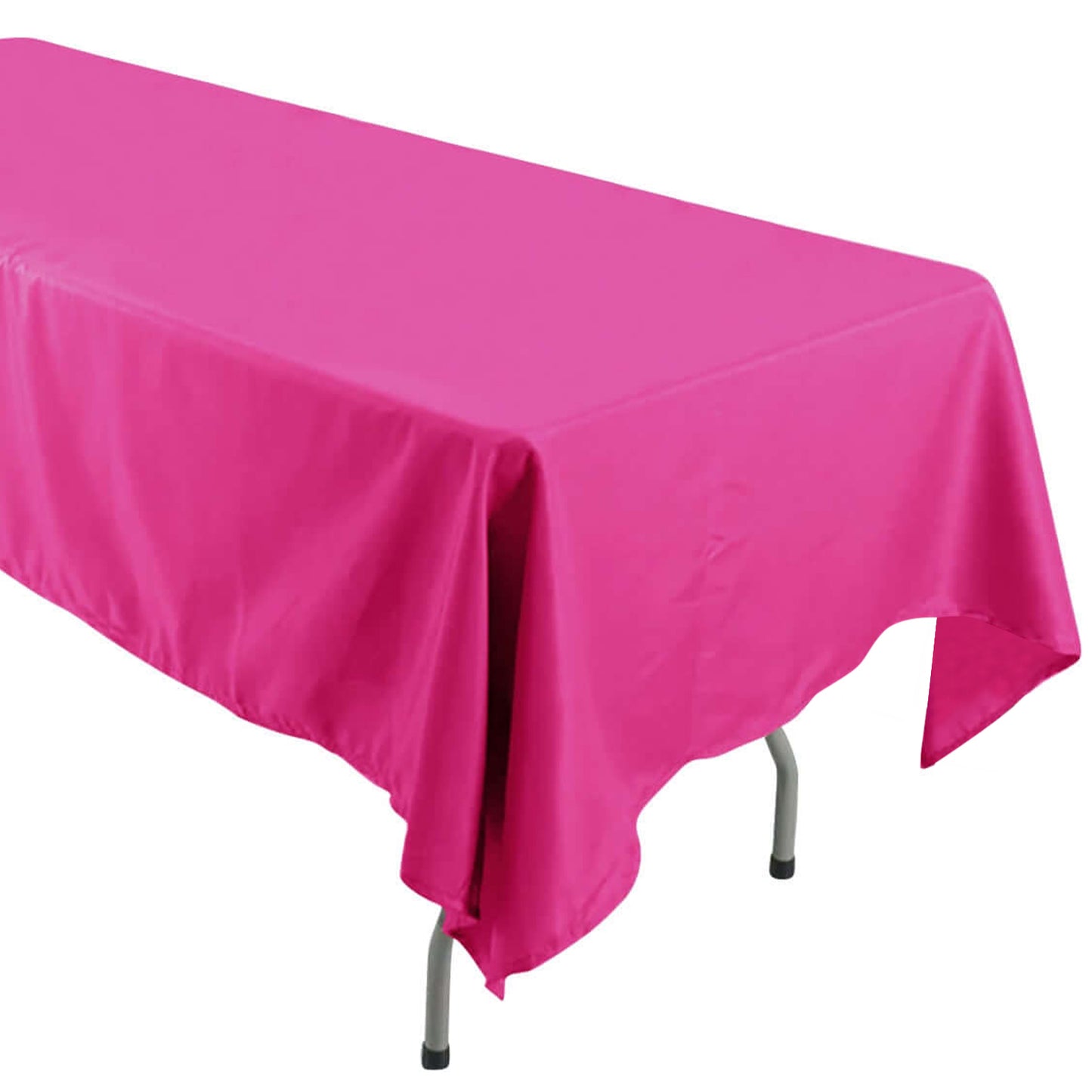 Seamless Polyester Tablecloth 60 Inch x 126 Inch Rectangular In Fuchsia