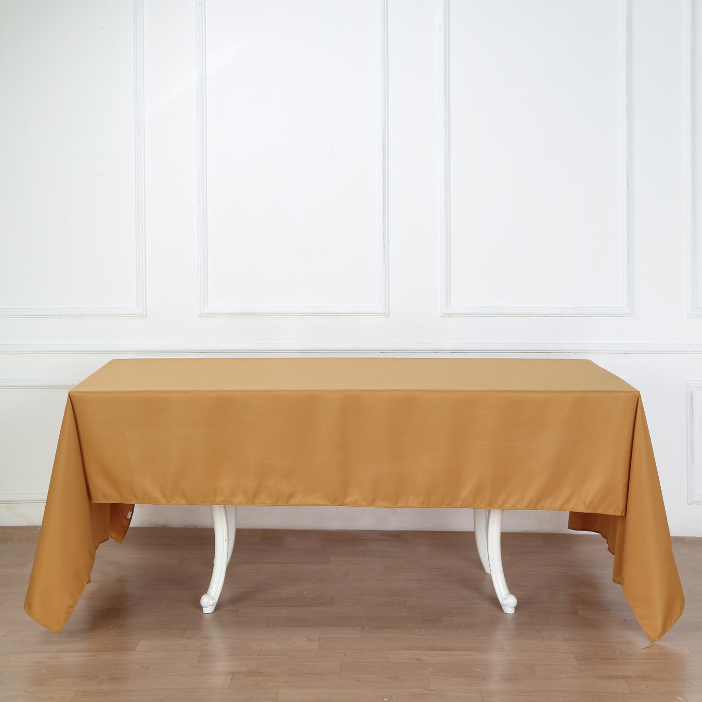 60"x126" Gold Premium Polyester Rectangular Tablecloth - 220GSM