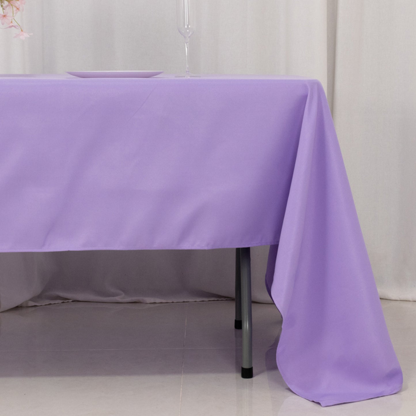 60"x126" Lavender Lilac Premium Polyester Rectangular Tablecloth - 220GSM