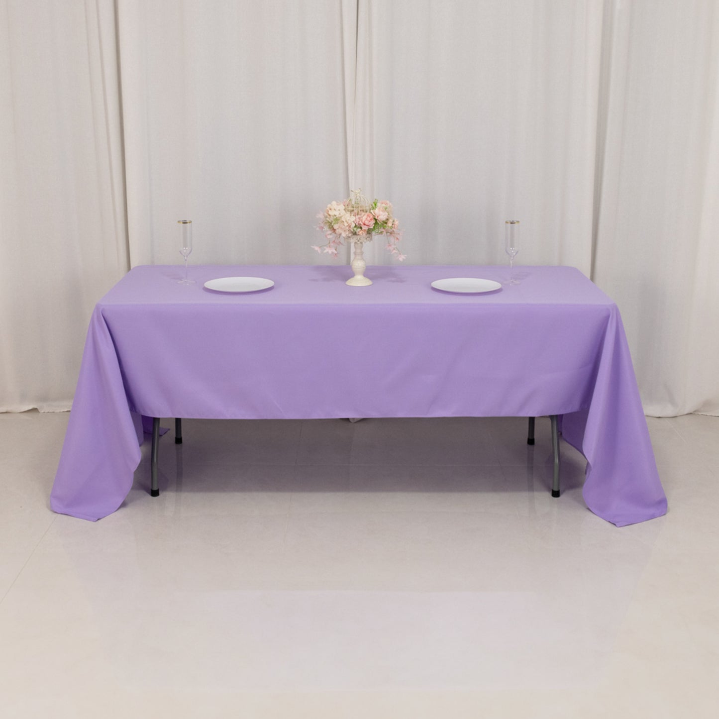 60"x126" Lavender Lilac Premium Polyester Rectangular Tablecloth - 220GSM