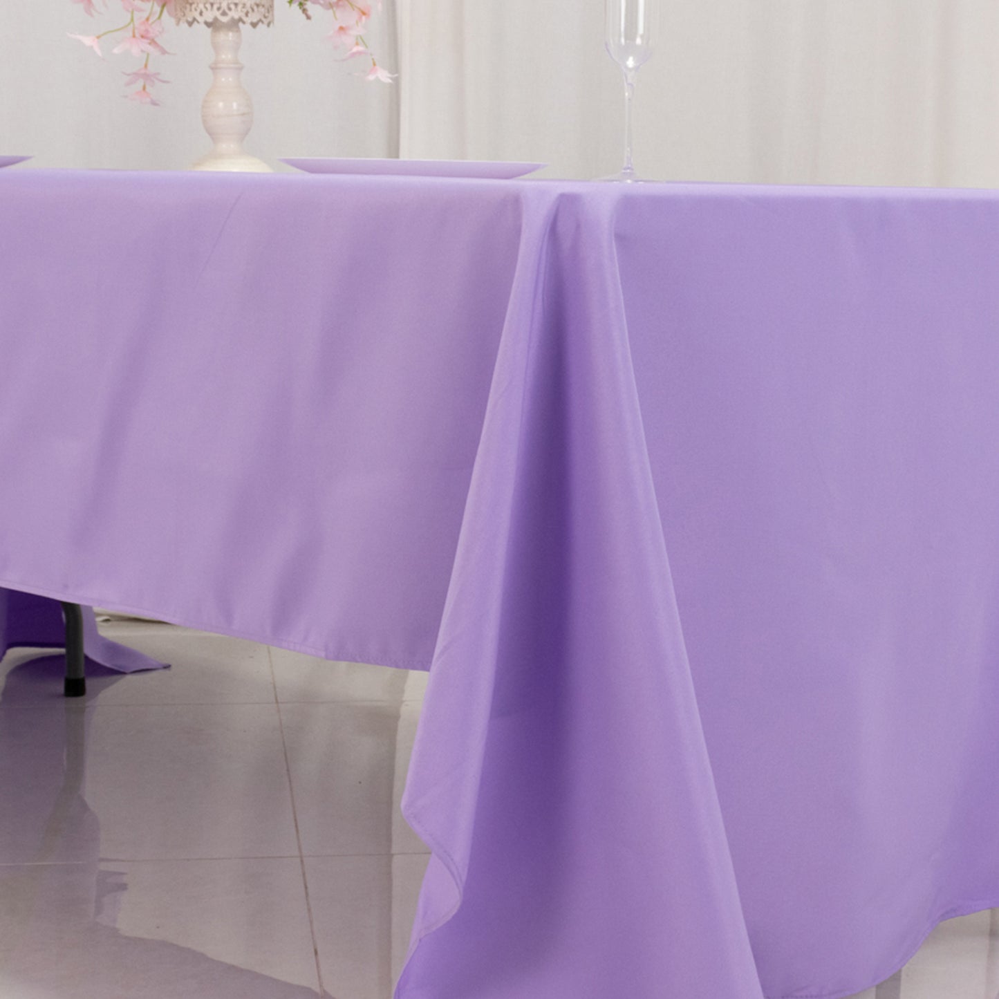 60"x126" Lavender Lilac Premium Polyester Rectangular Tablecloth - 220GSM