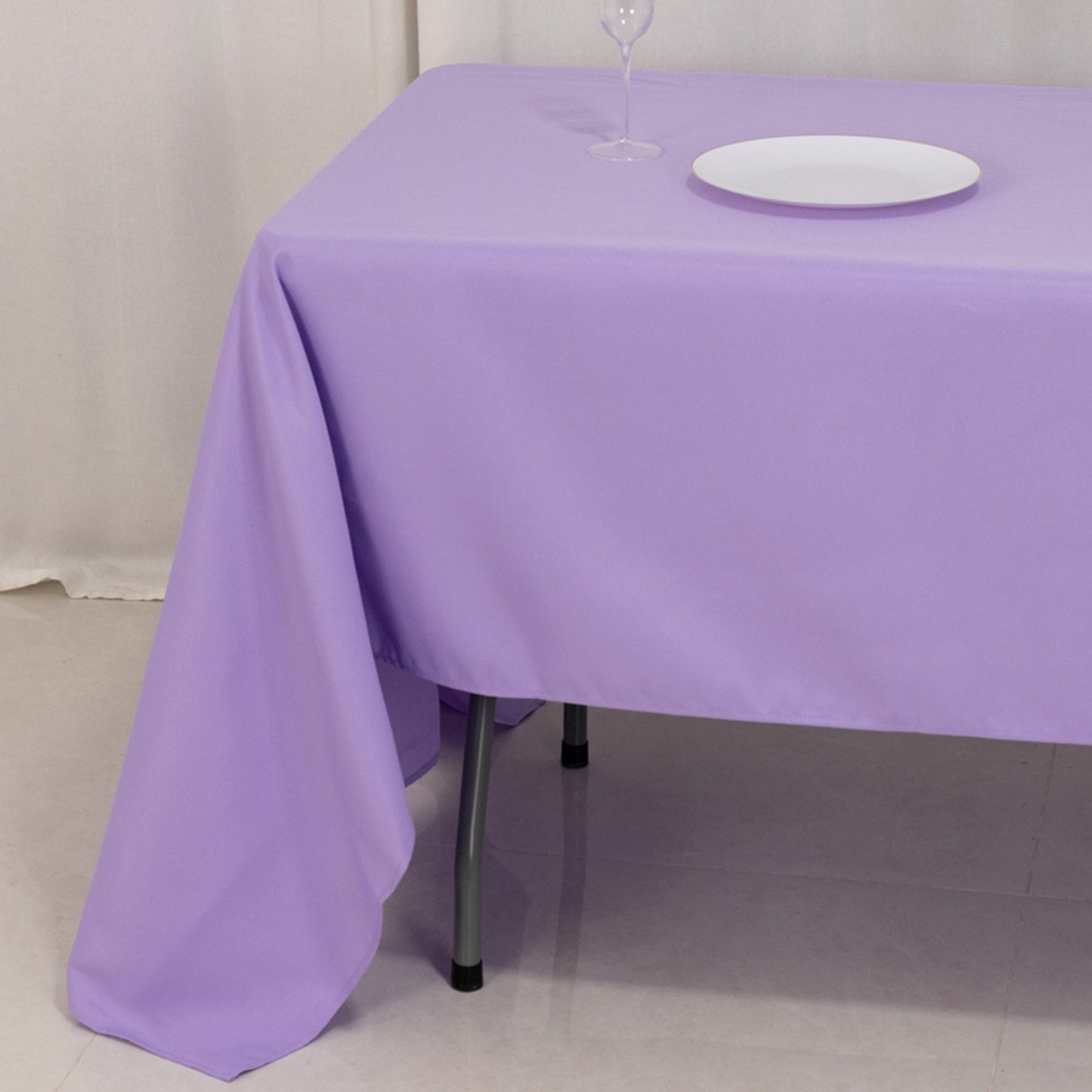 60"x126" Lavender Lilac Premium Polyester Rectangular Tablecloth - 220GSM