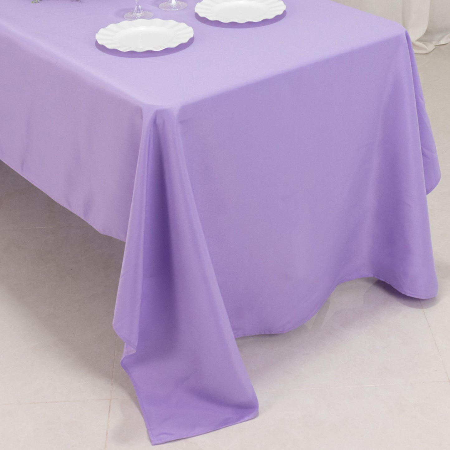 60"x126" Lavender Lilac Premium Polyester Rectangular Tablecloth - 220GSM