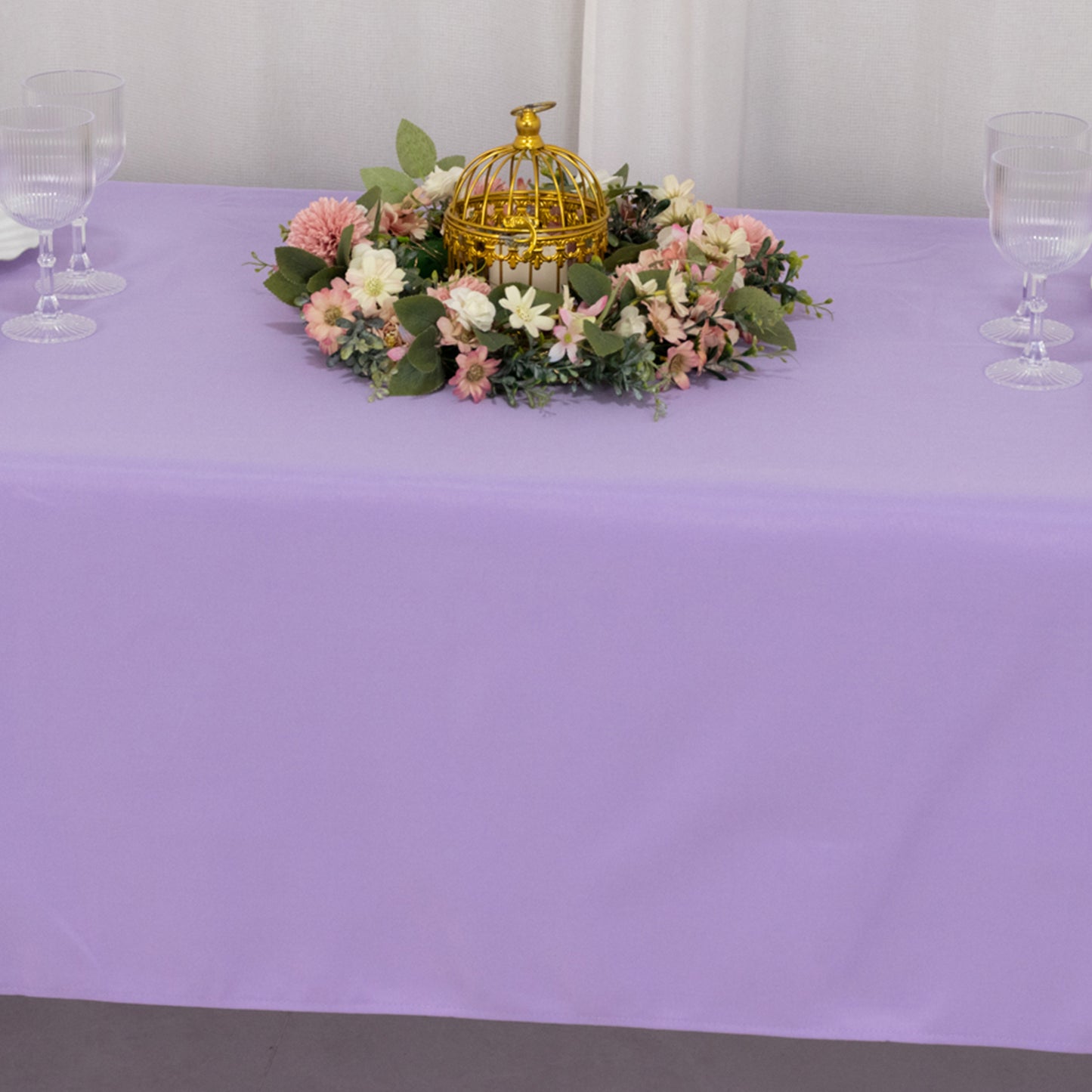 60"x126" Lavender Lilac Premium Polyester Rectangular Tablecloth - 220GSM