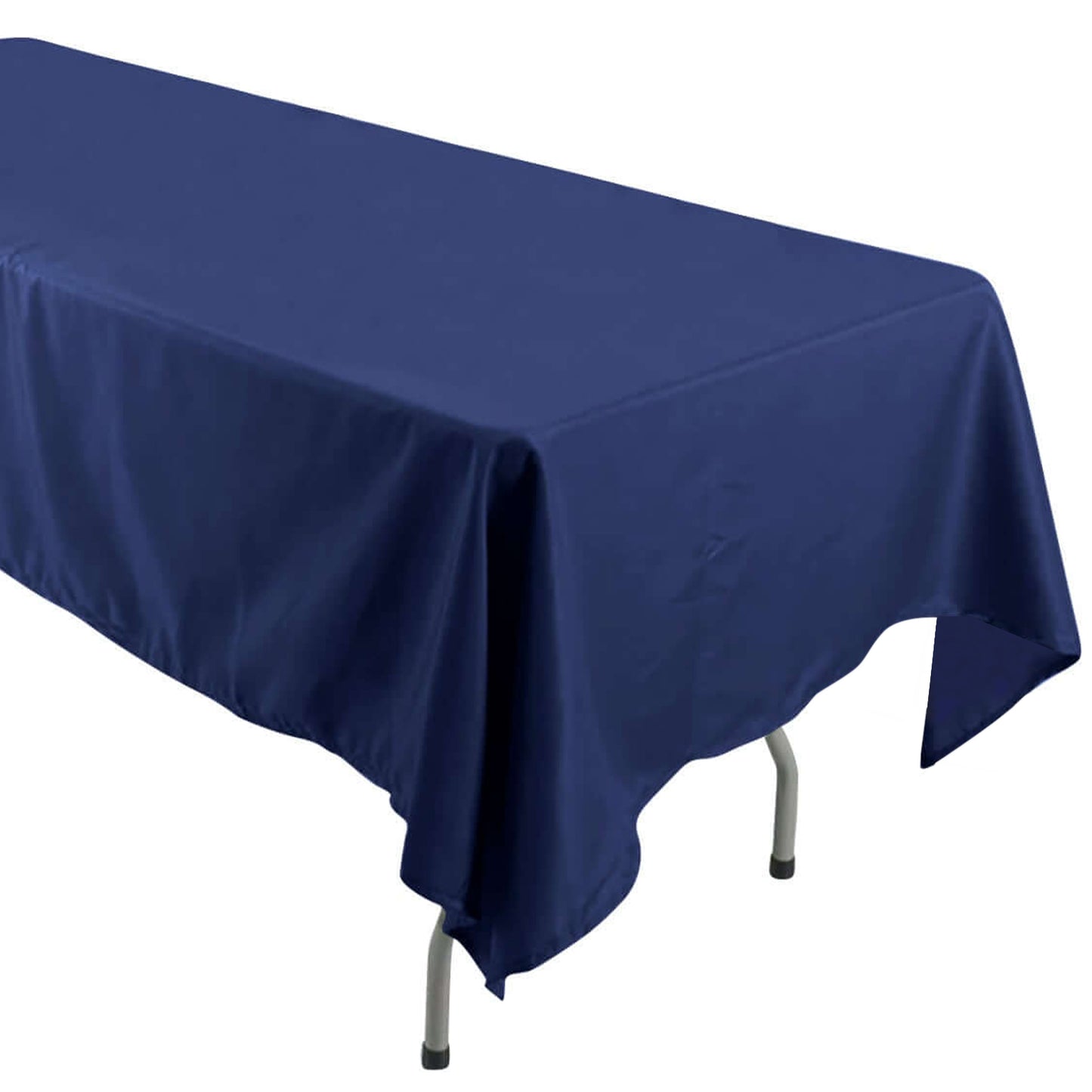 60x126Inch Navy Blue Seamless Polyester Rectangular Tablecloth