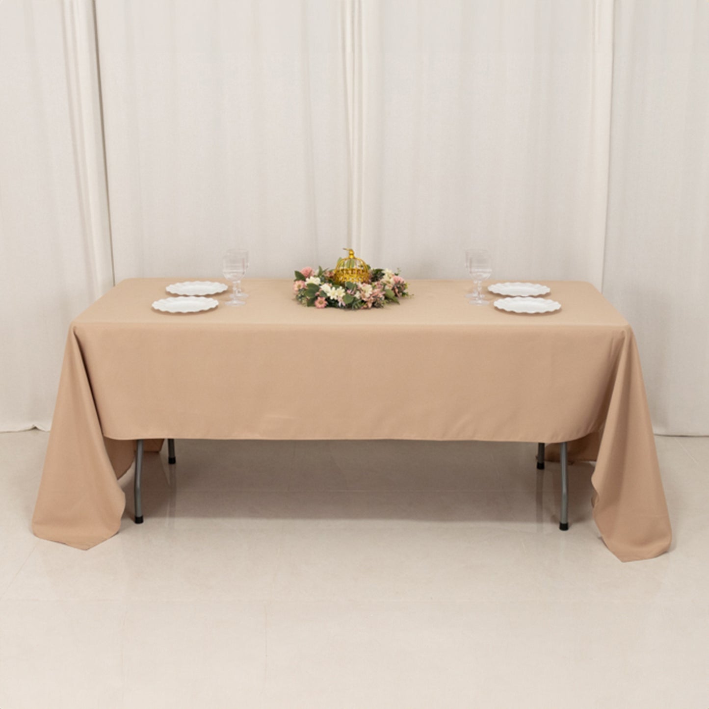 60"x126" Nude Premium Polyester Rectangular Tablecloth - 220GSM