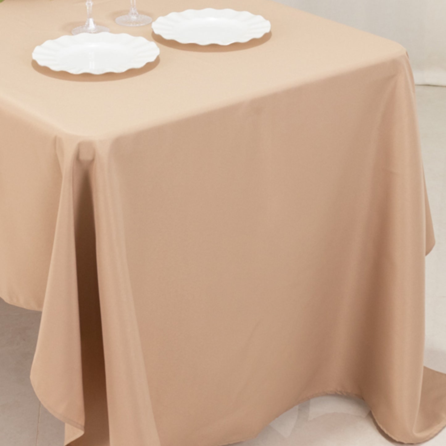 60"x126" Nude Premium Polyester Rectangular Tablecloth - 220GSM