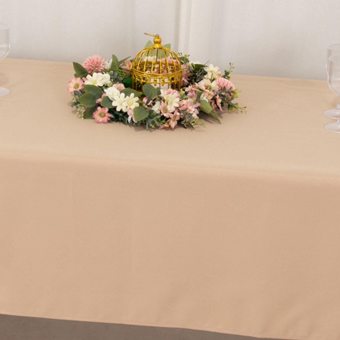 60"x126" Nude Premium Polyester Rectangular Tablecloth - 220GSM