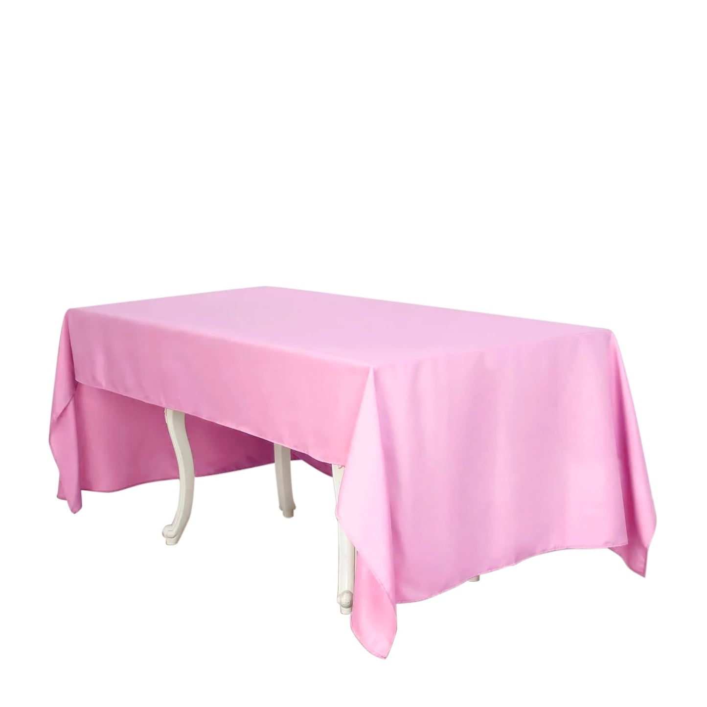 60"x126" Pink Polyester Rectangular Tablecloth