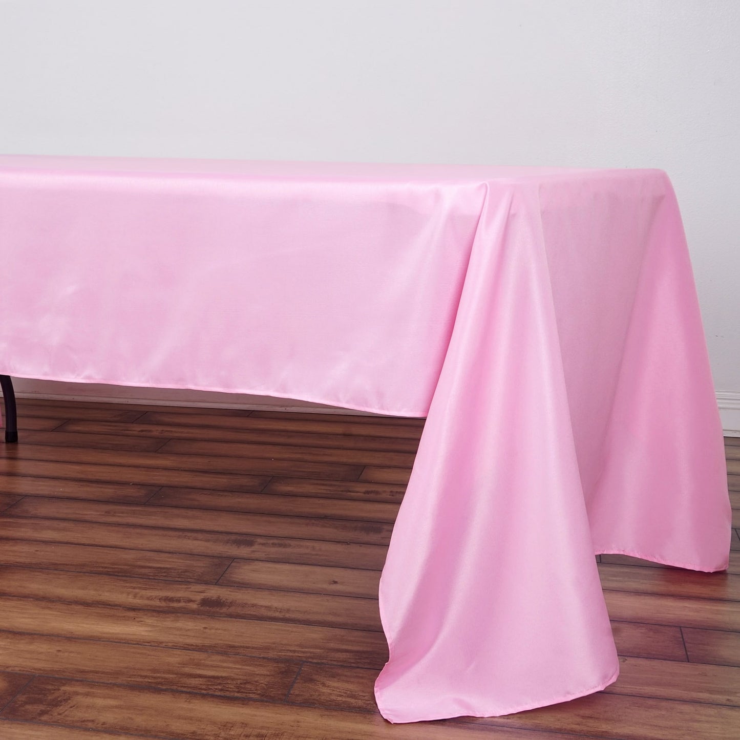 60"x126" Pink Polyester Rectangular Tablecloth