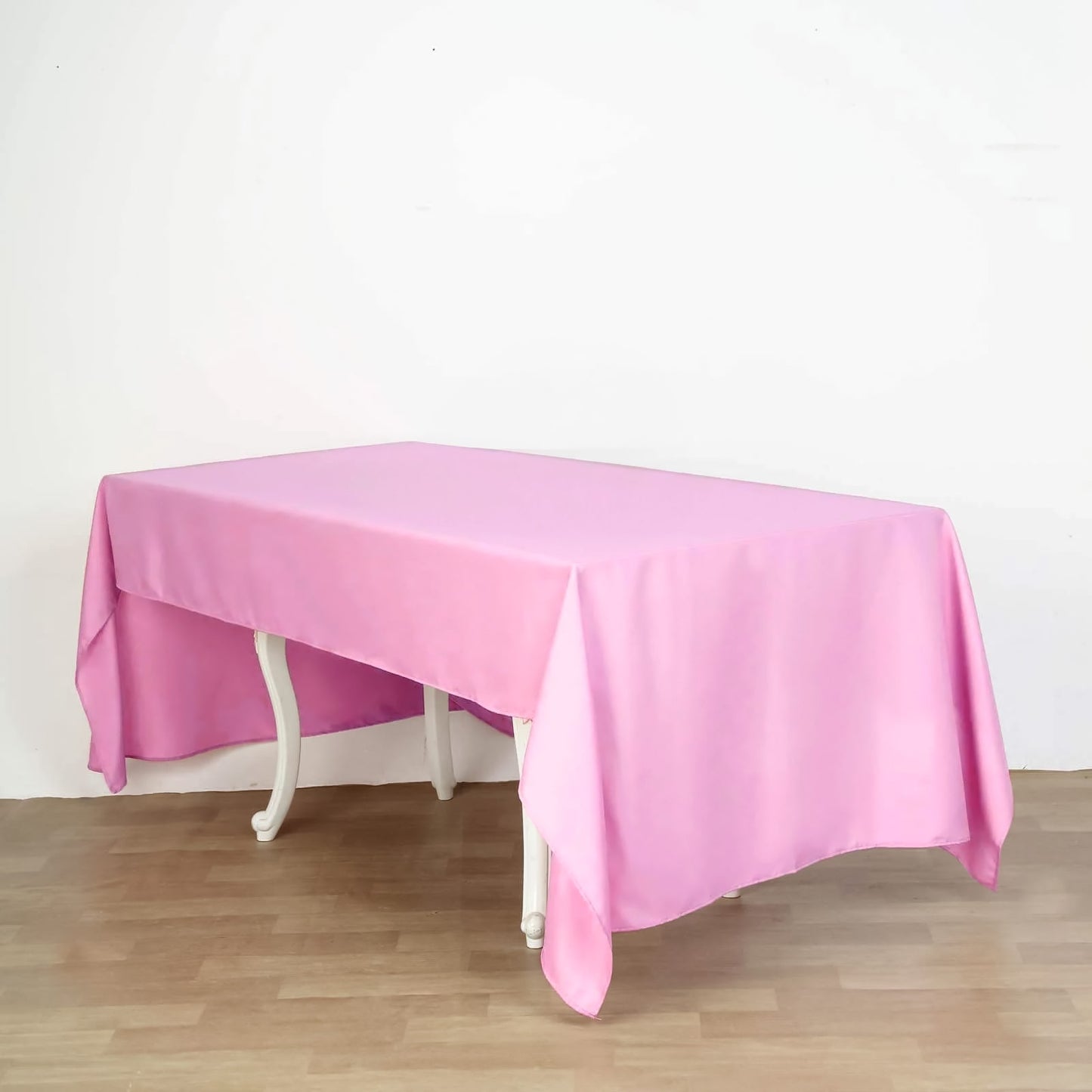 60"x126" Pink Polyester Rectangular Tablecloth