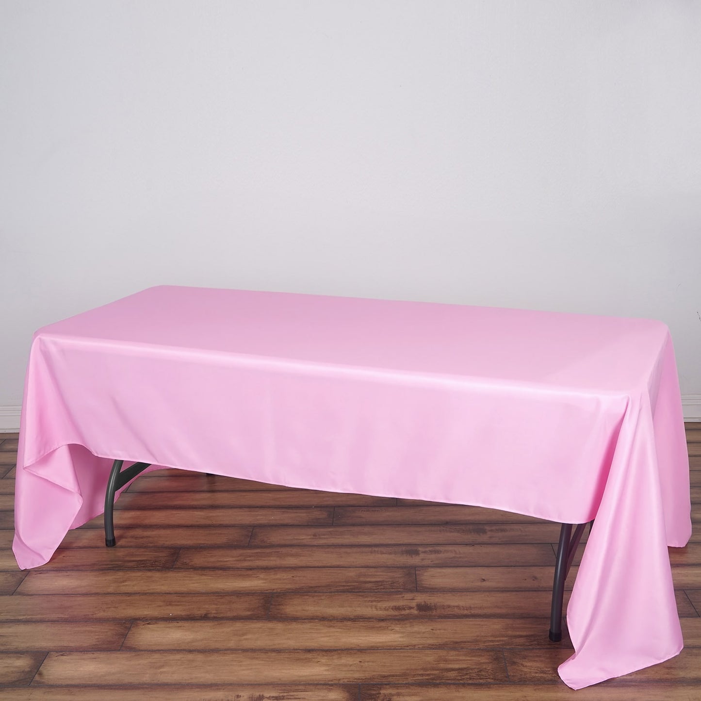 60"x126" Pink Polyester Rectangular Tablecloth