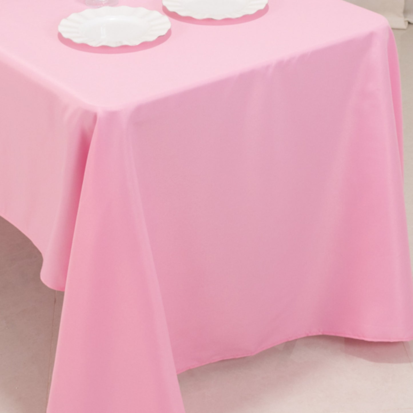 60"x126" Pink Premium Polyester Rectangular Tablecloth - 220GSM