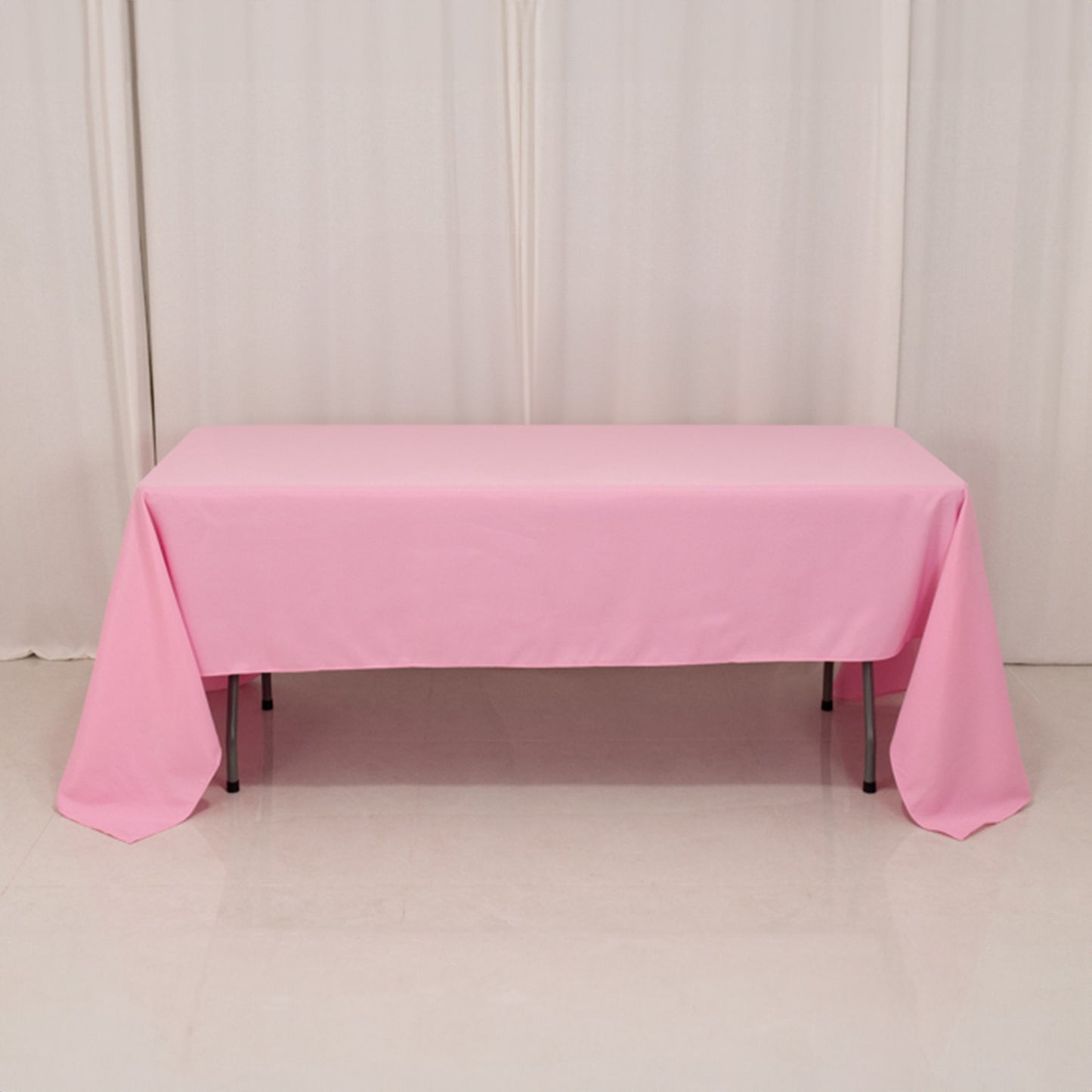 60"x126" Pink Premium Polyester Rectangular Tablecloth - 220GSM