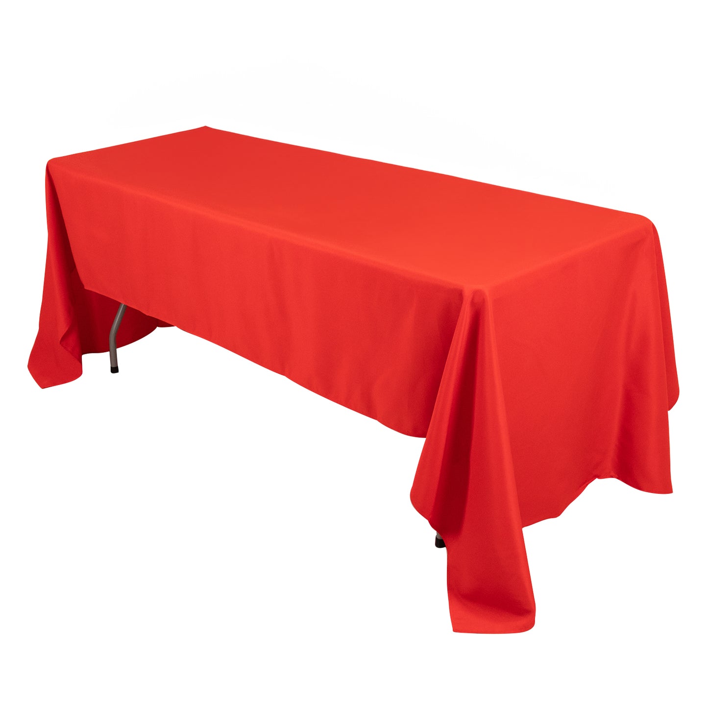 60"x126" Red Premium Polyester Rectangular Tablecloth - 220GSM