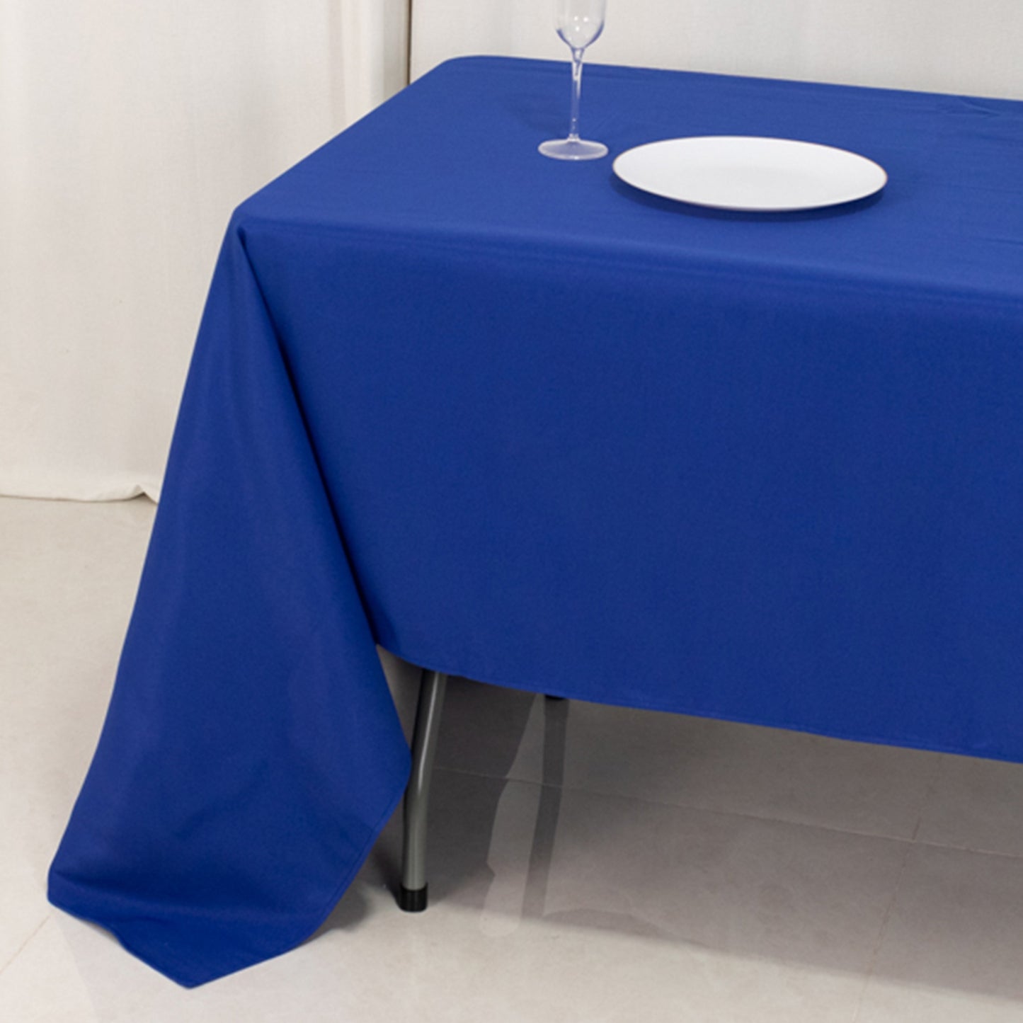 60"x126" Royal Blue Premium Polyester Rectangular Tablecloth - 220GSM