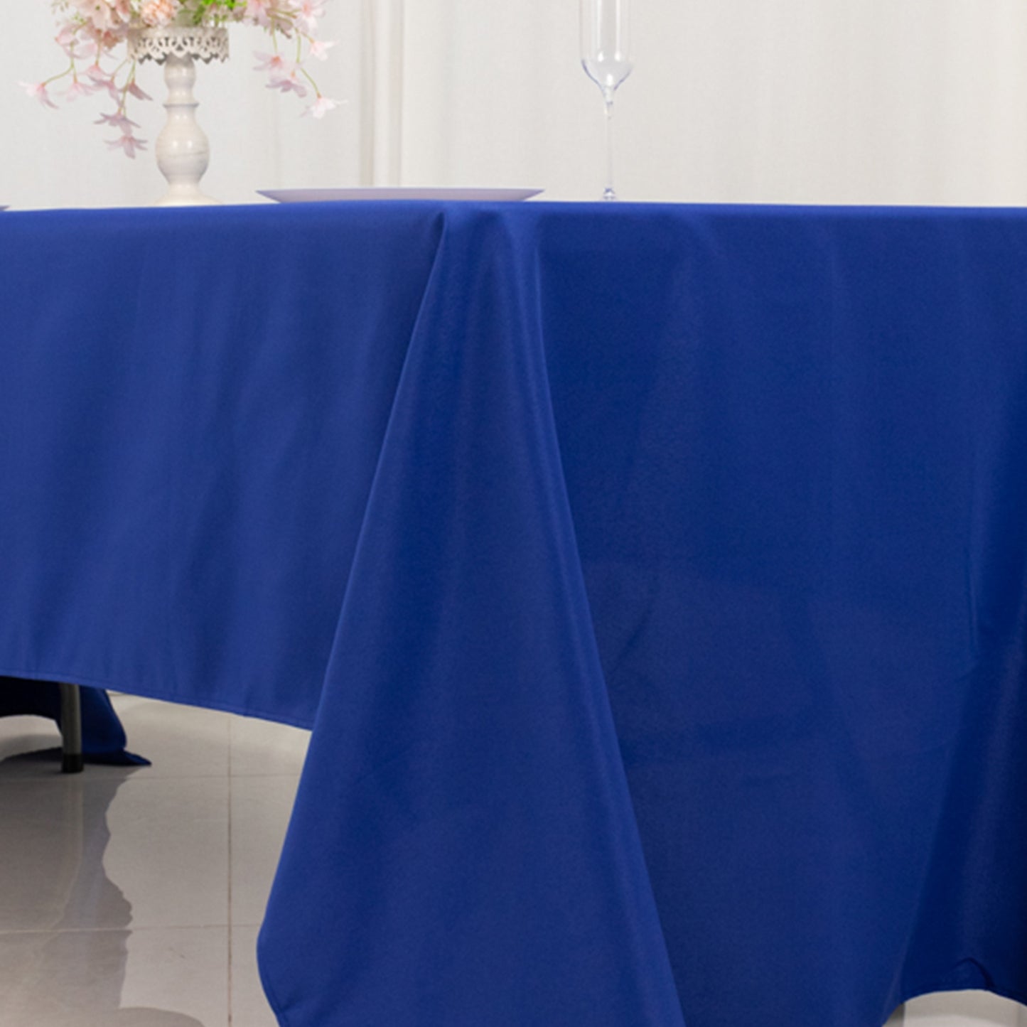 60"x126" Royal Blue Premium Polyester Rectangular Tablecloth - 220GSM