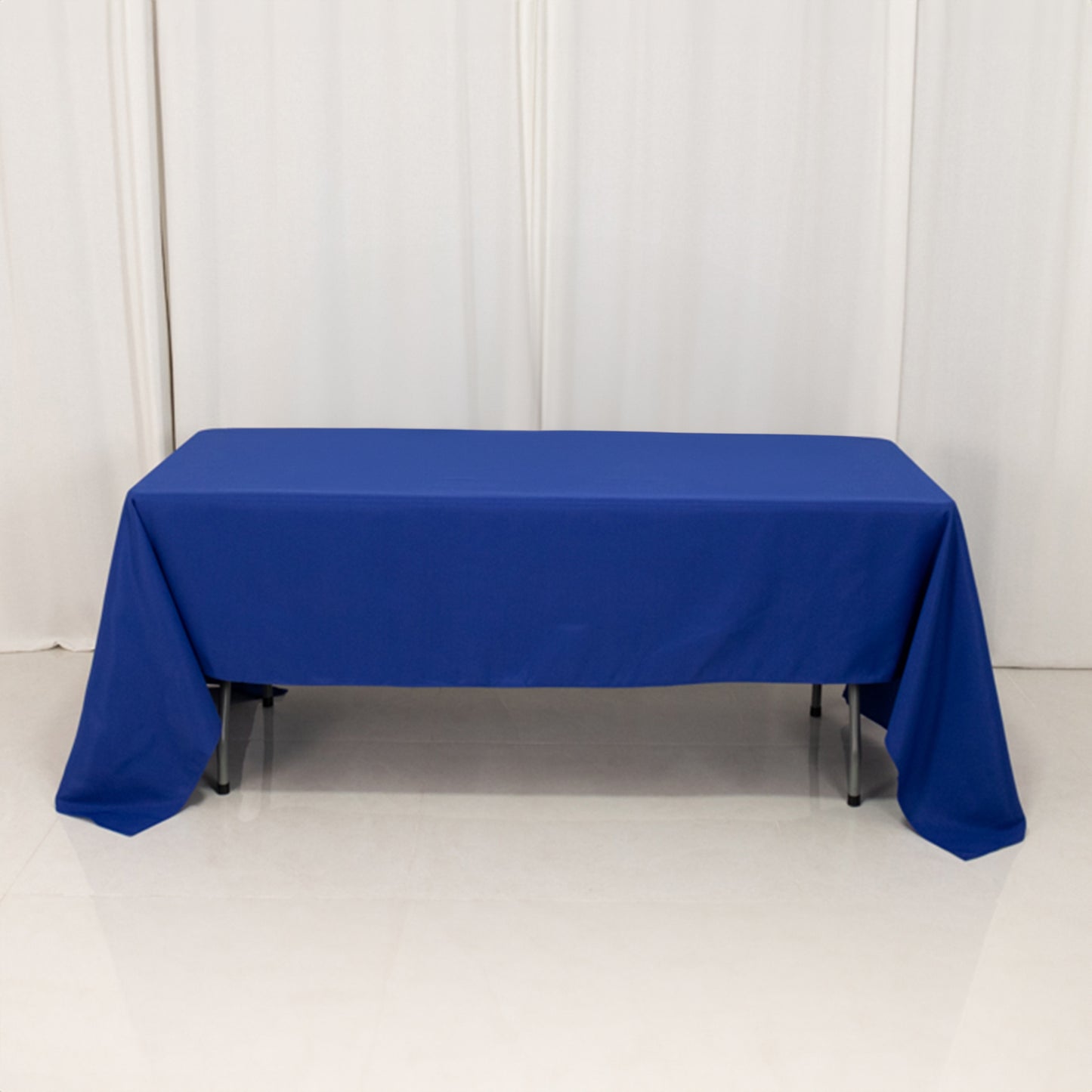 60"x126" Royal Blue Premium Polyester Rectangular Tablecloth - 220GSM