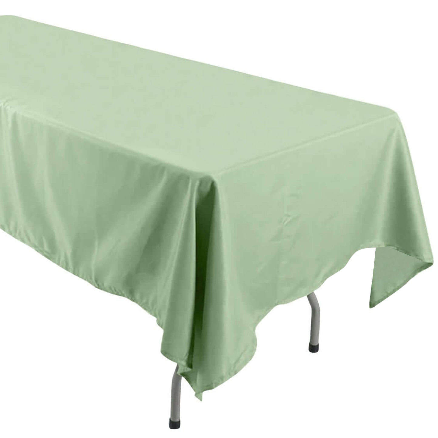 60"x126" Sage Green Polyester Rectangular Tablecloth