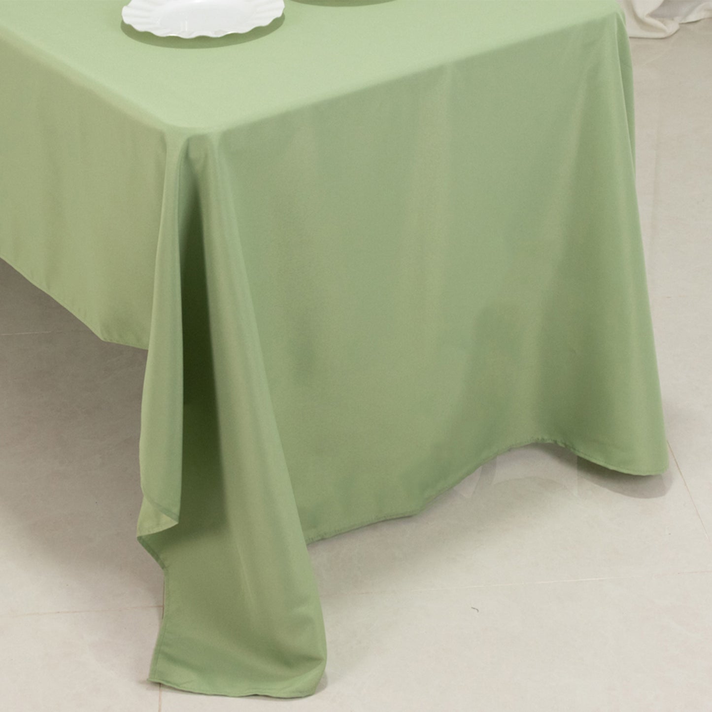 60"x126" Sage Green Premium Polyester Rectangular Tablecloth - 220GSM