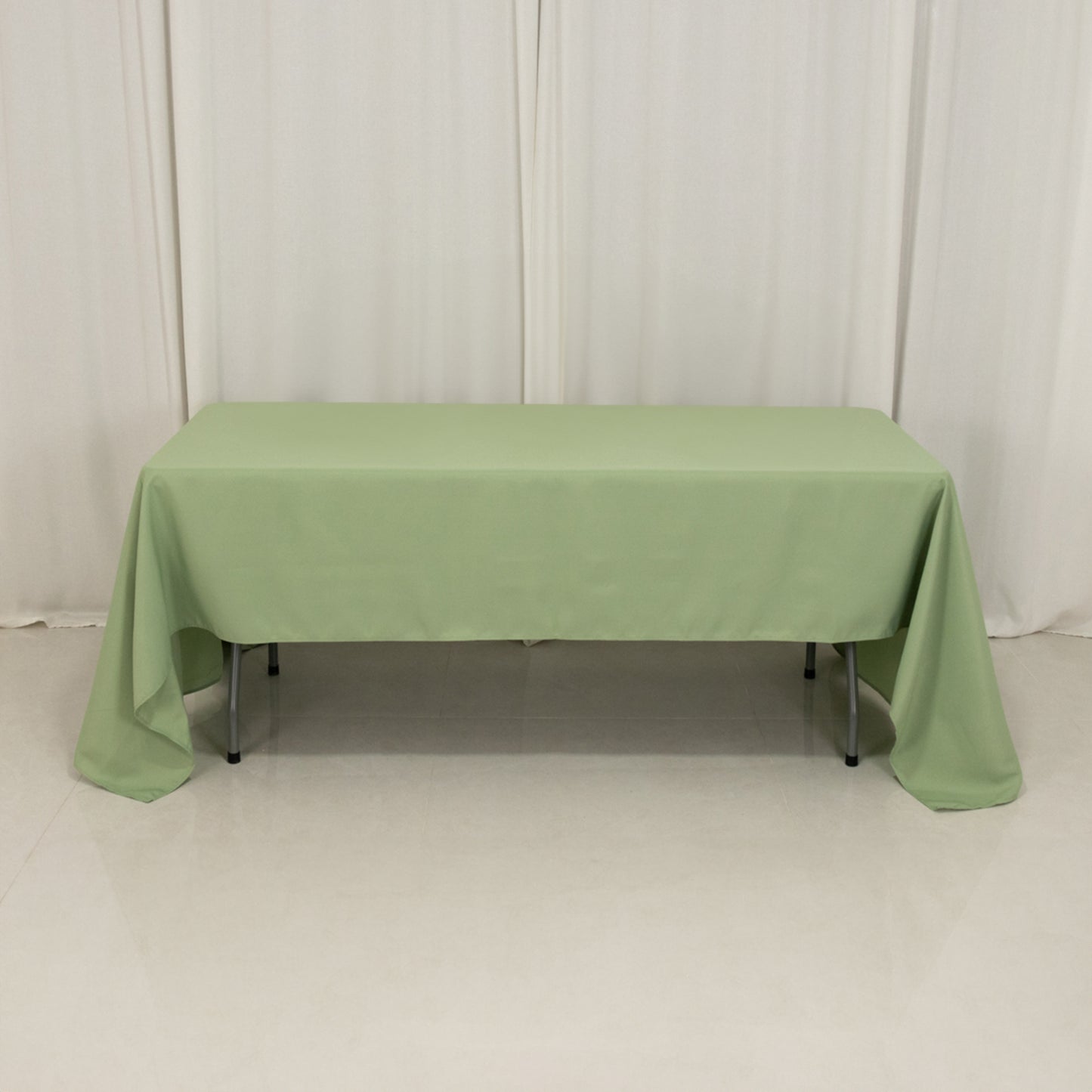 60"x126" Sage Green Premium Polyester Rectangular Tablecloth - 220GSM