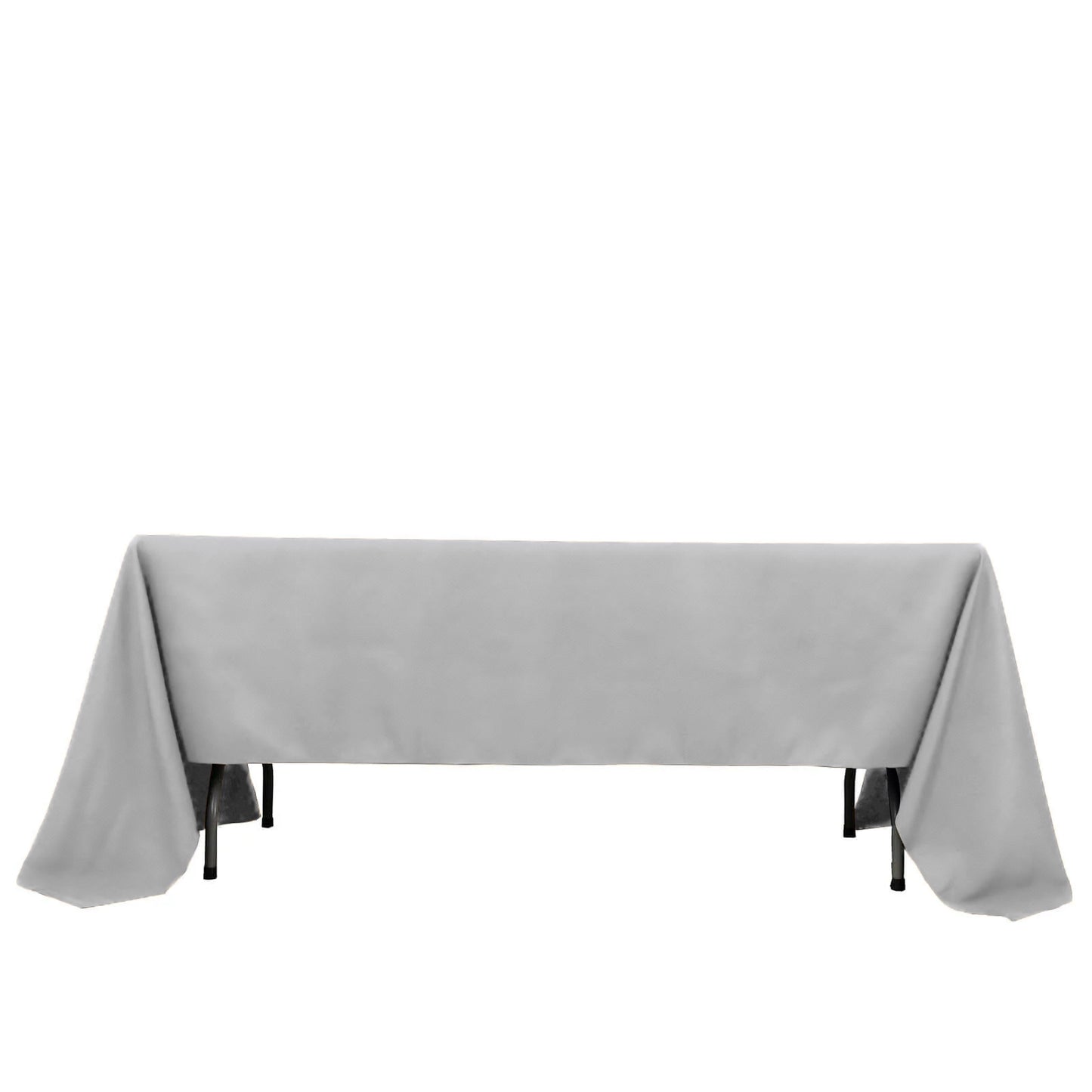 60"x126" Silver Premium Polyester Rectangular Tablecloth - 220GSM