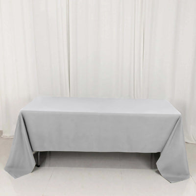 Silver Premium Polyester Rectangular Tablecloth 60"x126"