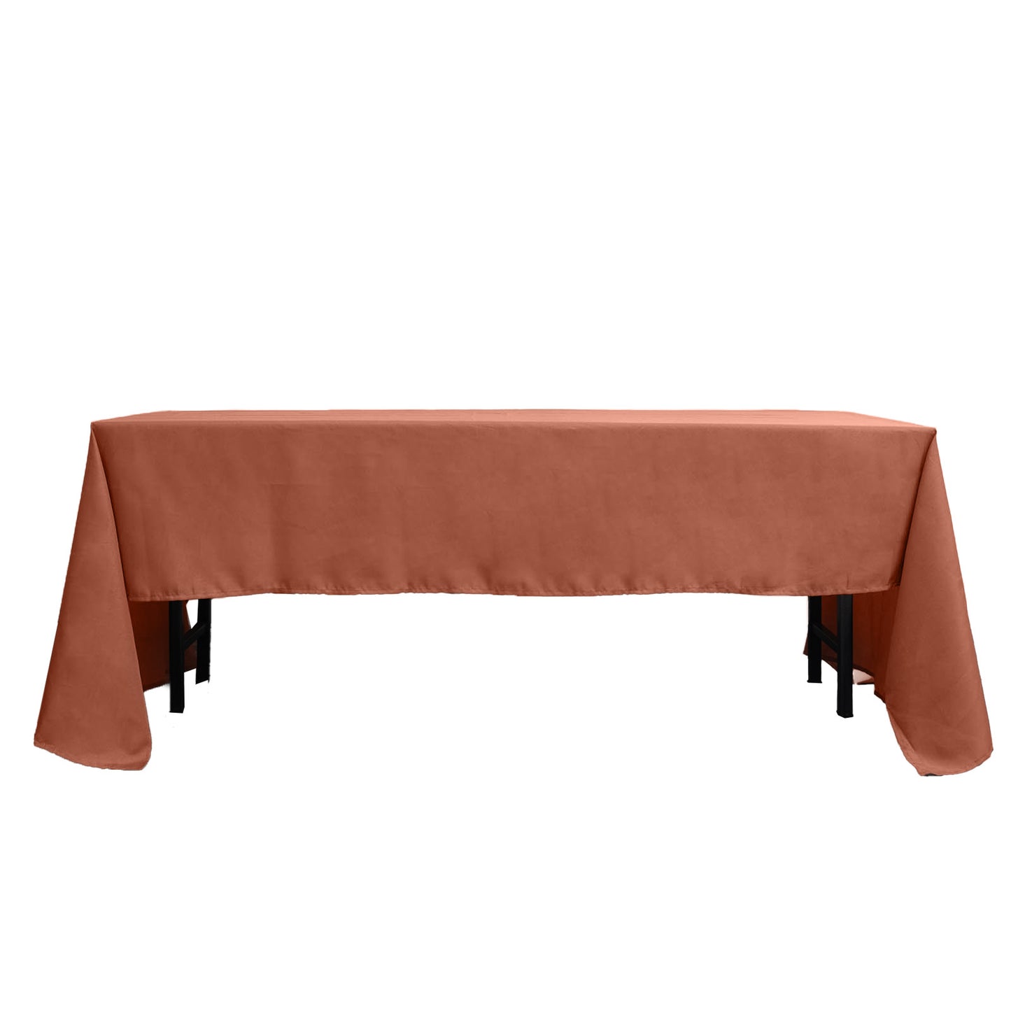 Polyester Tablecloth Rectangular 60 Inches x 126 Inches Terracotta No Seams