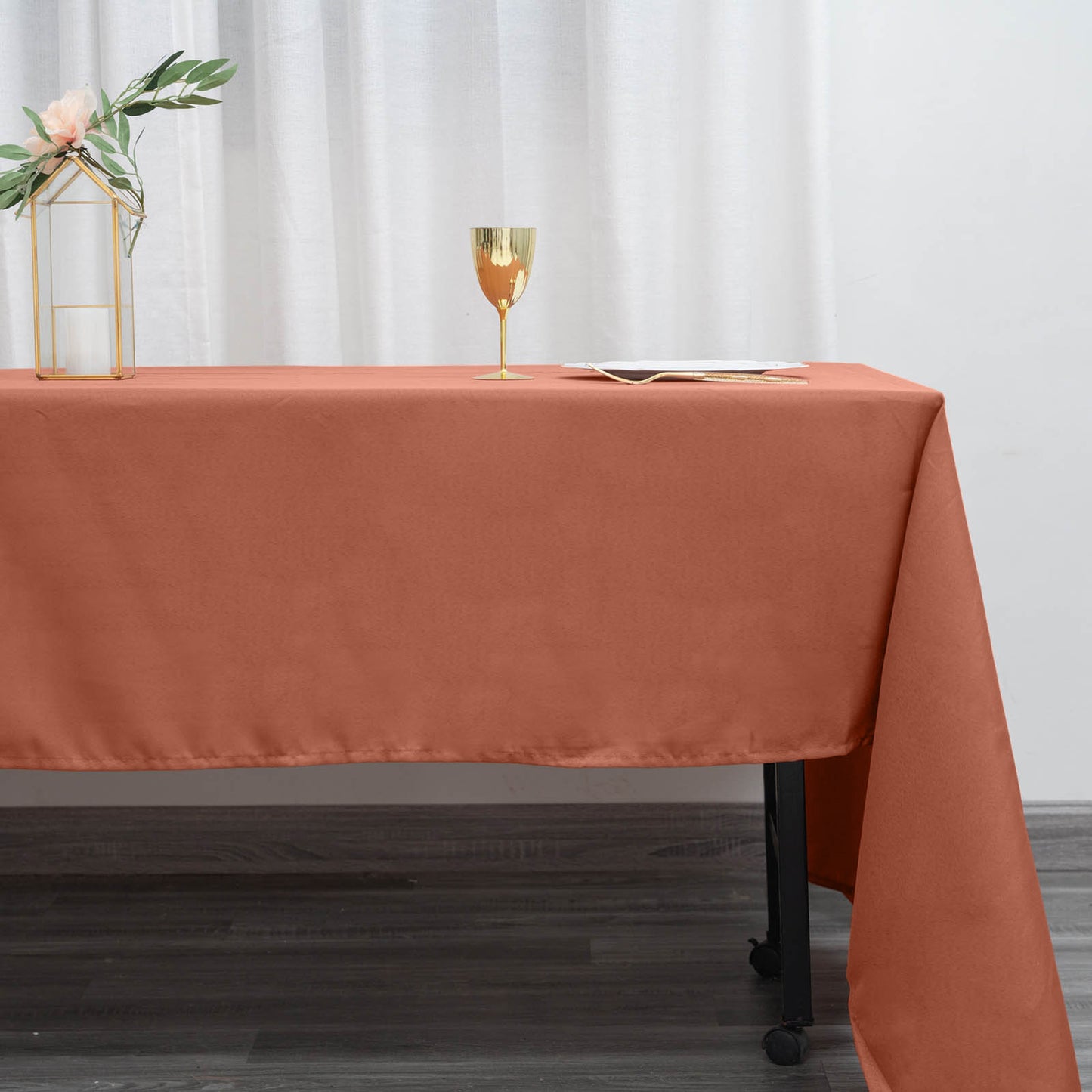 60 Inches x 126 Inches Terracotta Tablecloth Polyester No Seams