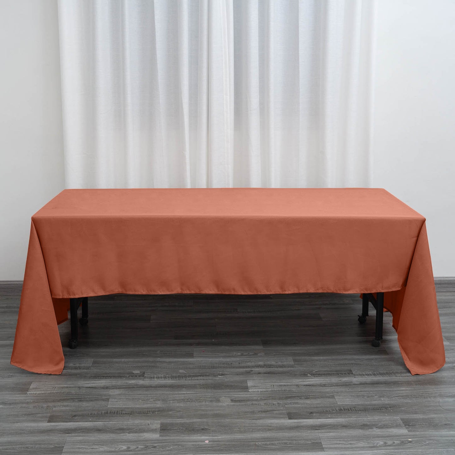 60"x126" Terracotta (Rust) Polyester Rectangular Tablecloth