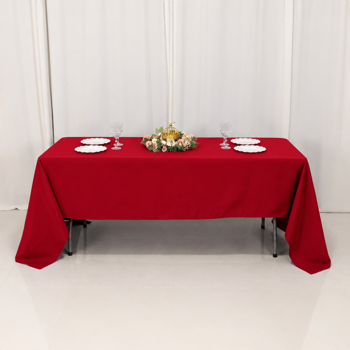 Premium Polyester 60"x126" Rectangle Tablecloth Wine - Stain-Resistant 220GSM Finish for Special Eve