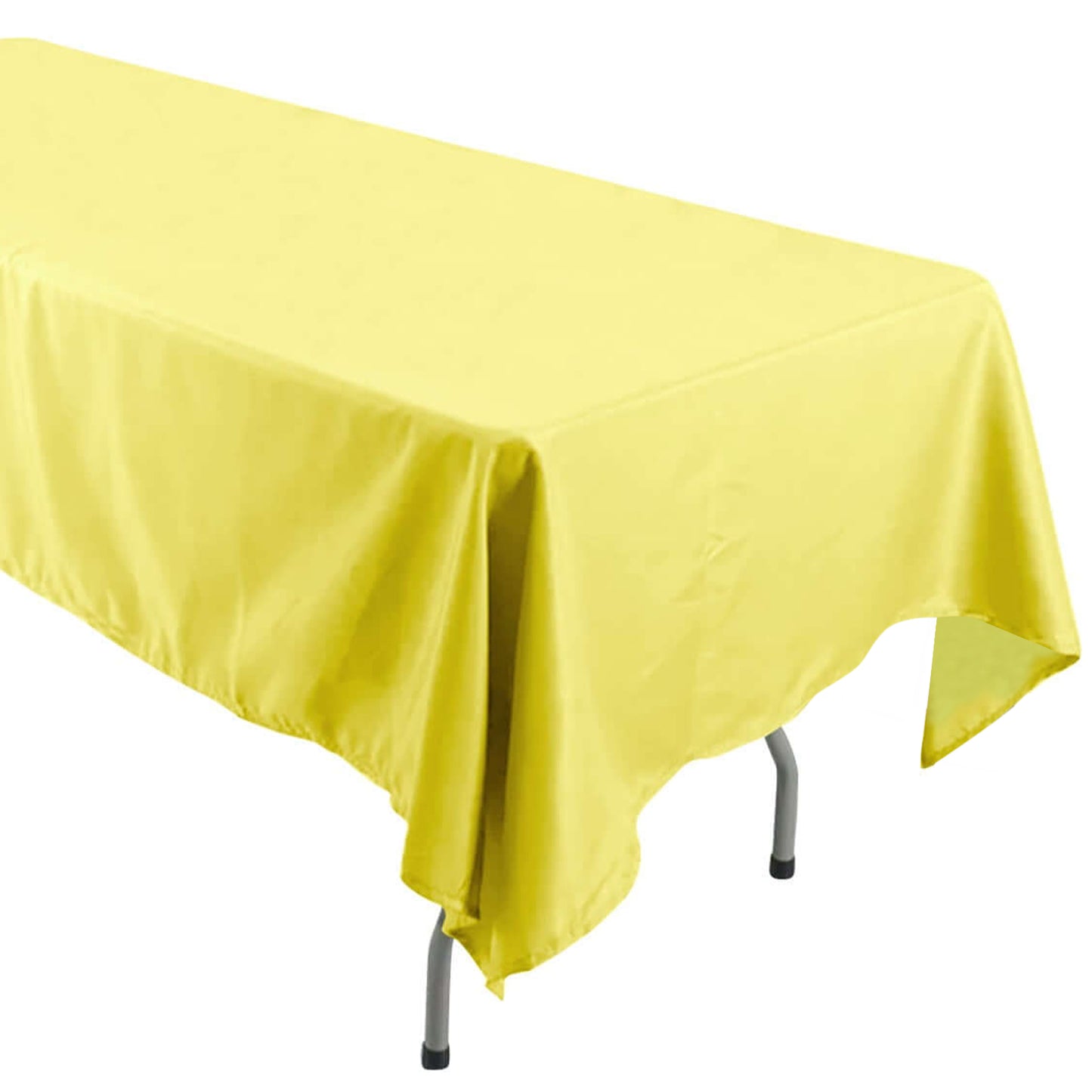 Polyester Rectangular Tablecloth 60 Inch x 126 Inch Seamless Yellow 