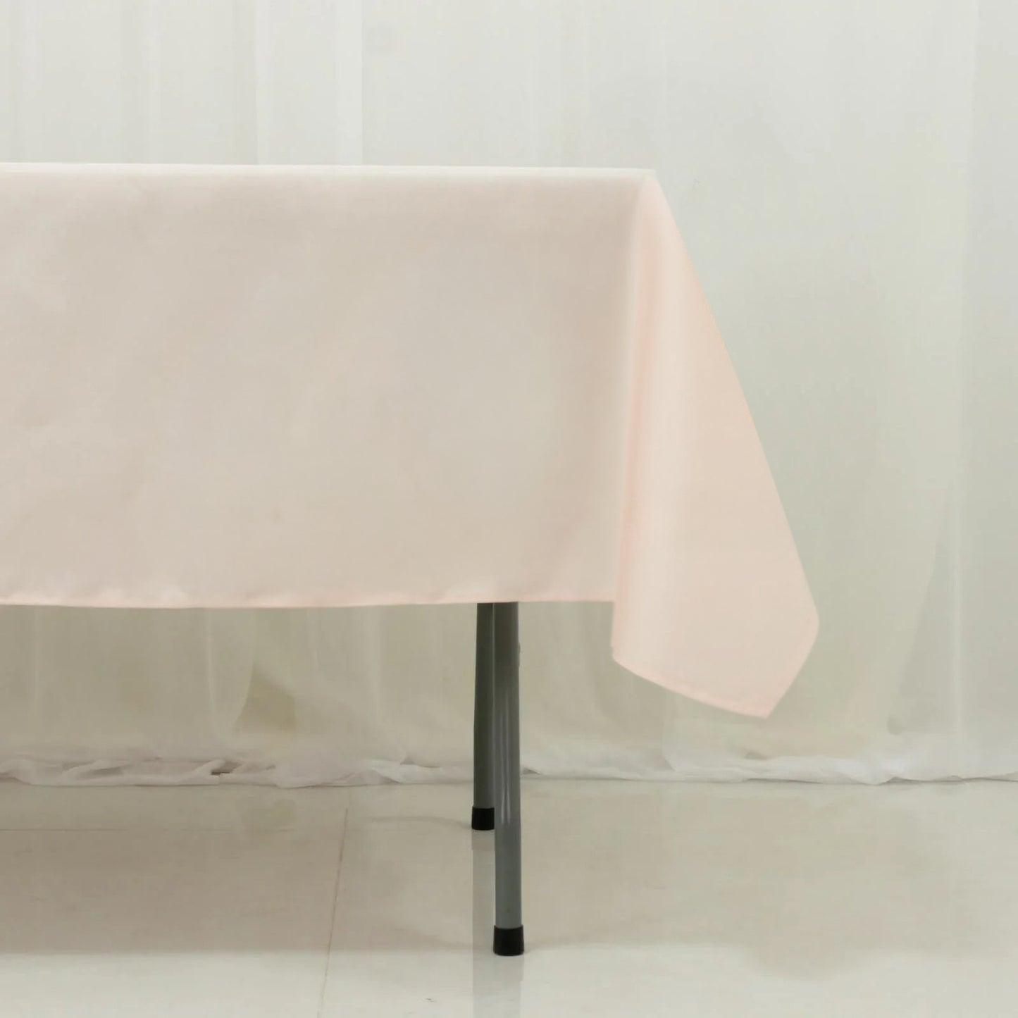 Polyester Tablecloth 60"×84" Blush – Rectangle, Washable & Wrinkle-Resistant, Perfect for Parties
