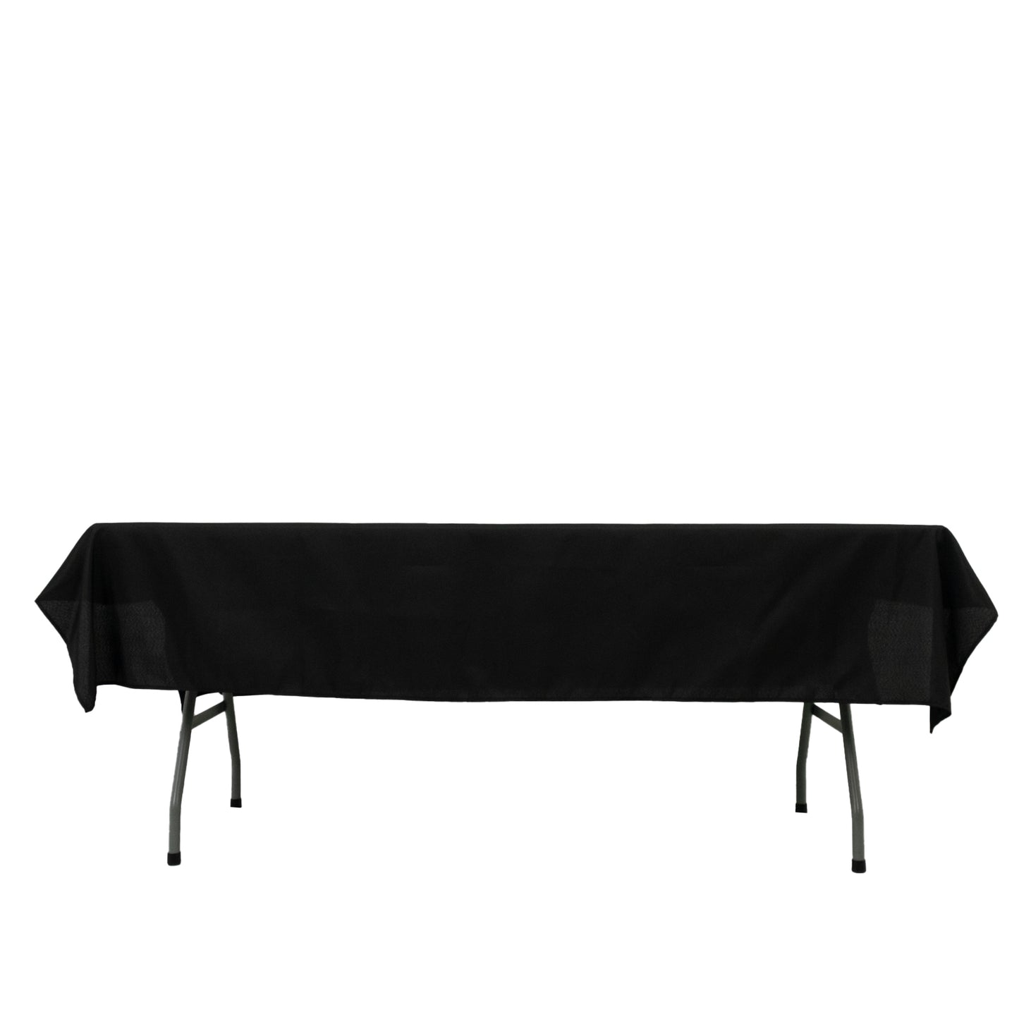 Polyester Tablecloth 60"×84" Black – Rectangle, Washable & Wrinkle-Resistant, Perfect for Parties