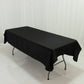 Polyester Tablecloth 60"×84" Black – Rectangle, Washable & Wrinkle-Resistant, Perfect for Parties